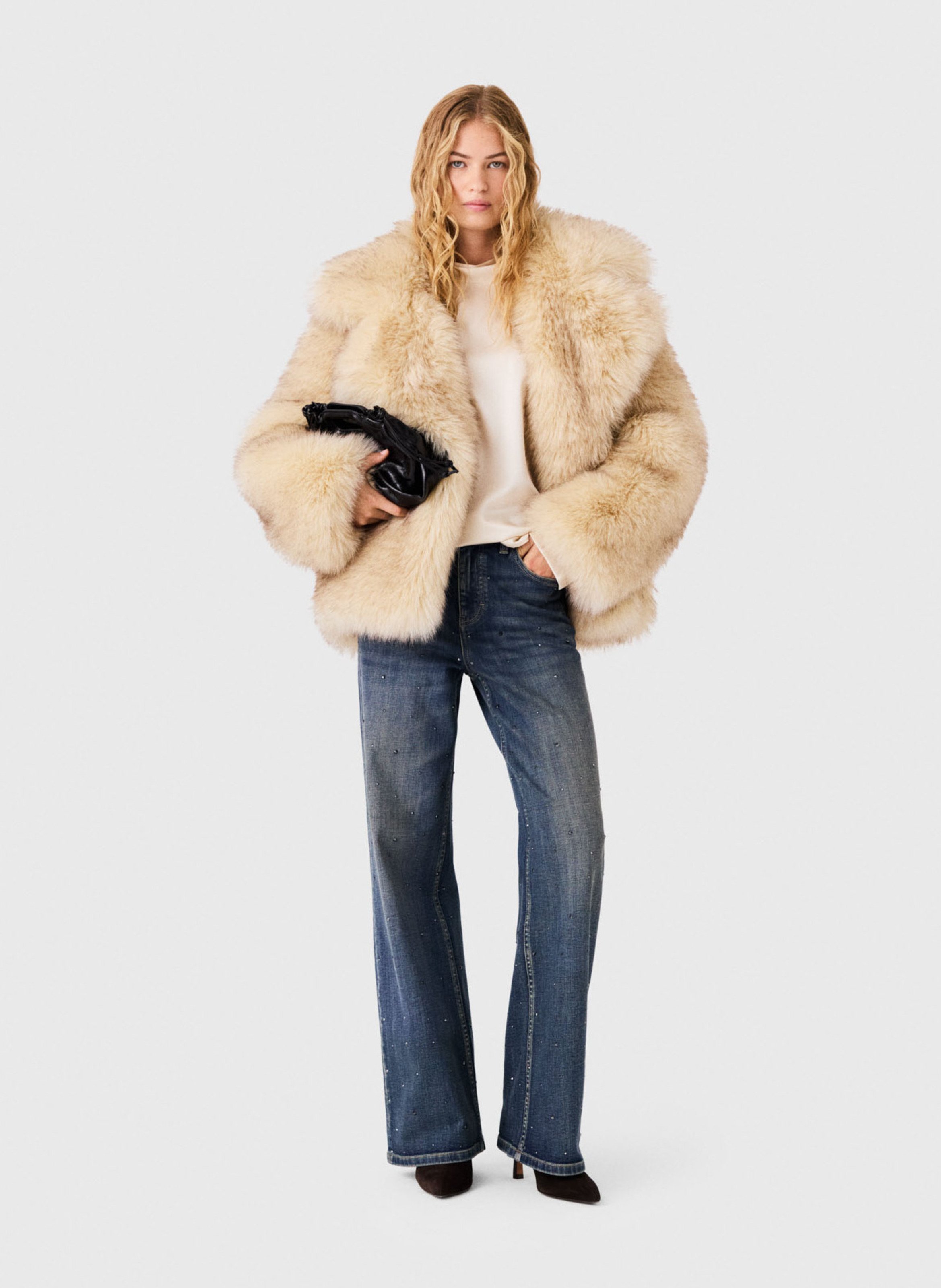 Manteau court oversize MAJE Beige
