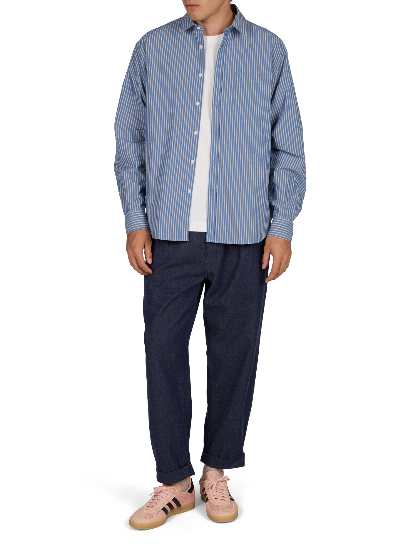 Loose-fitting Striped Shirt OLOW Blue