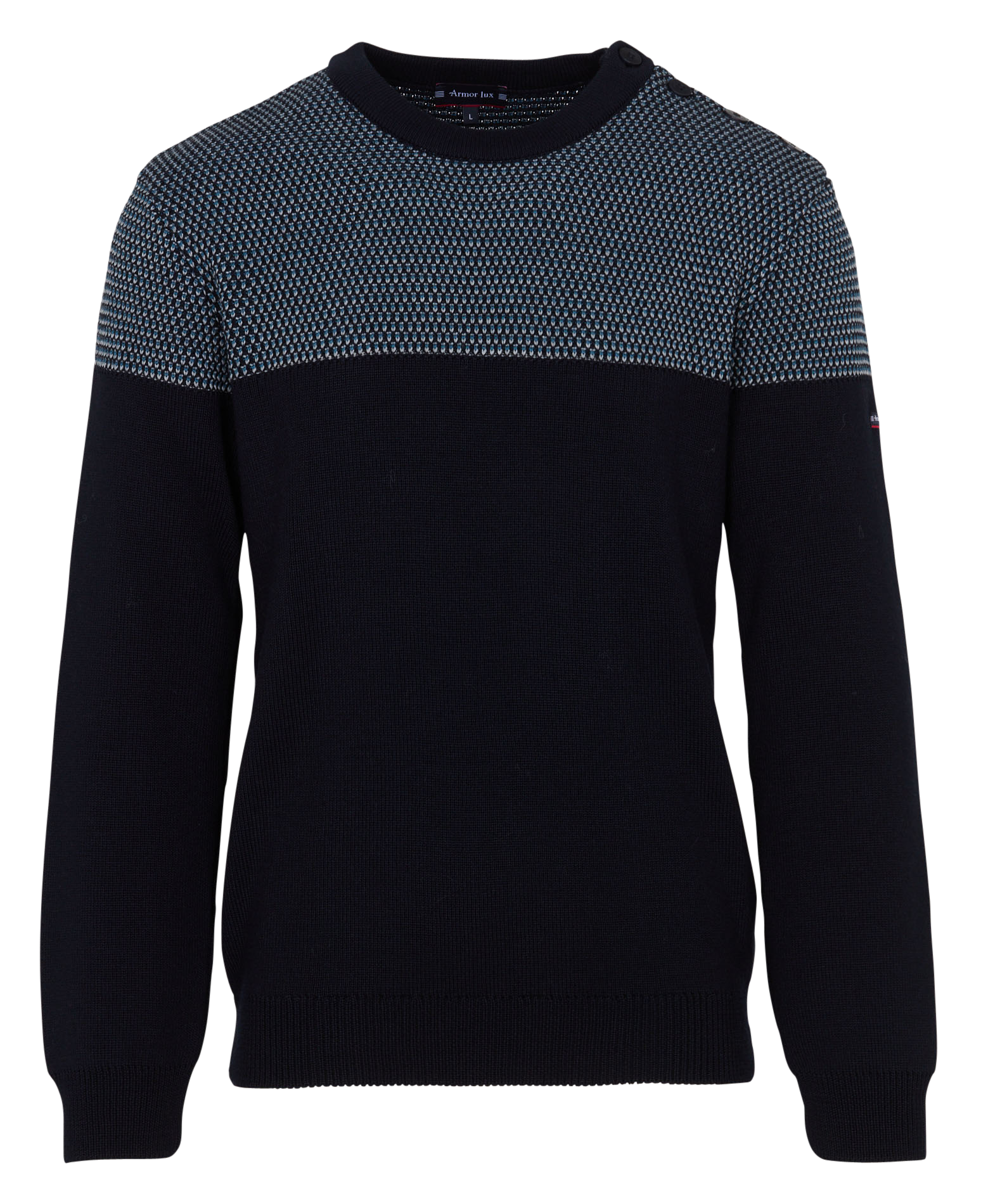 Pull droit col rond en laine mélangée ARMOR-LUX Bleu