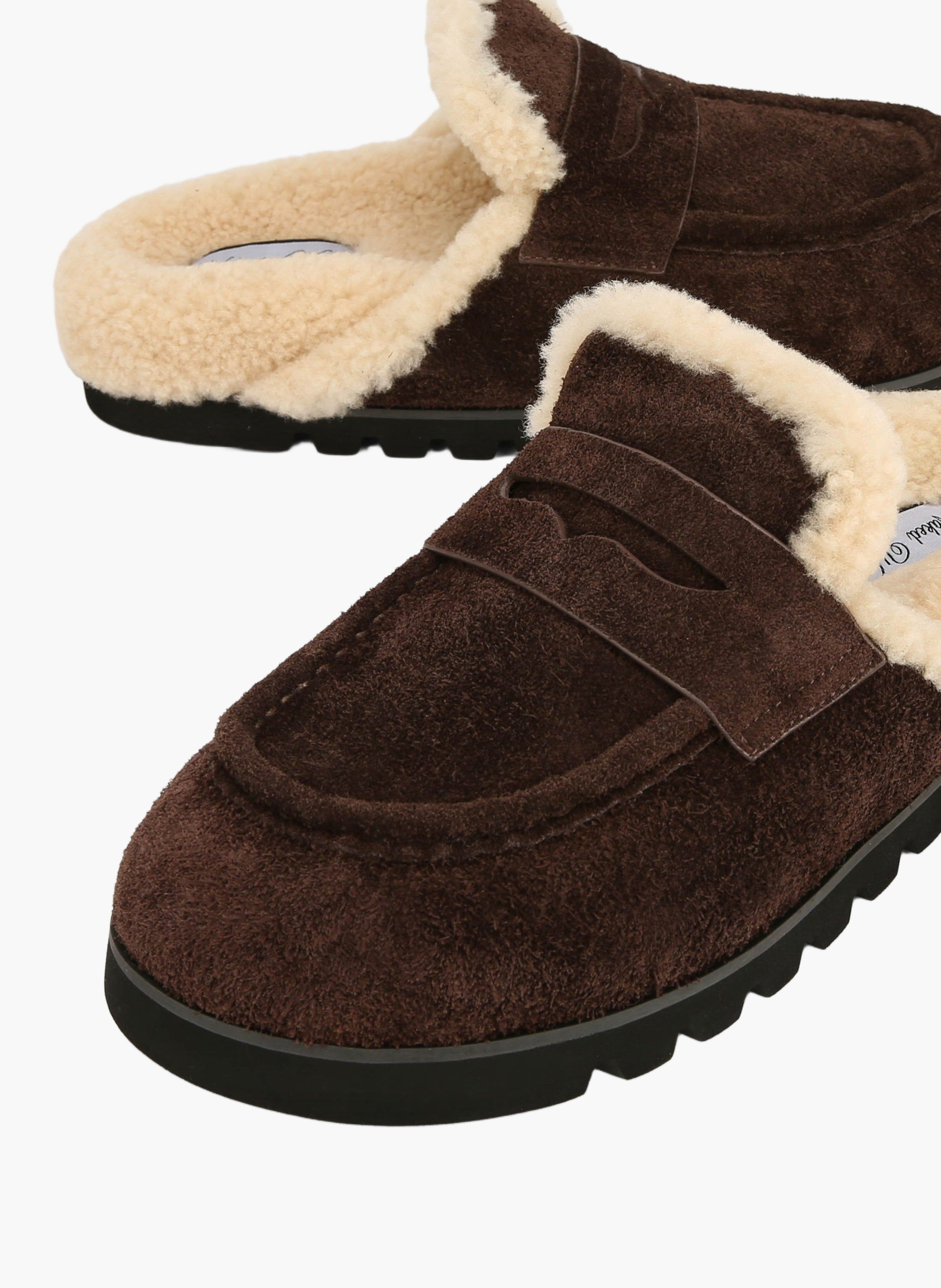 Mules cord fur NAKED WOLFE Marron