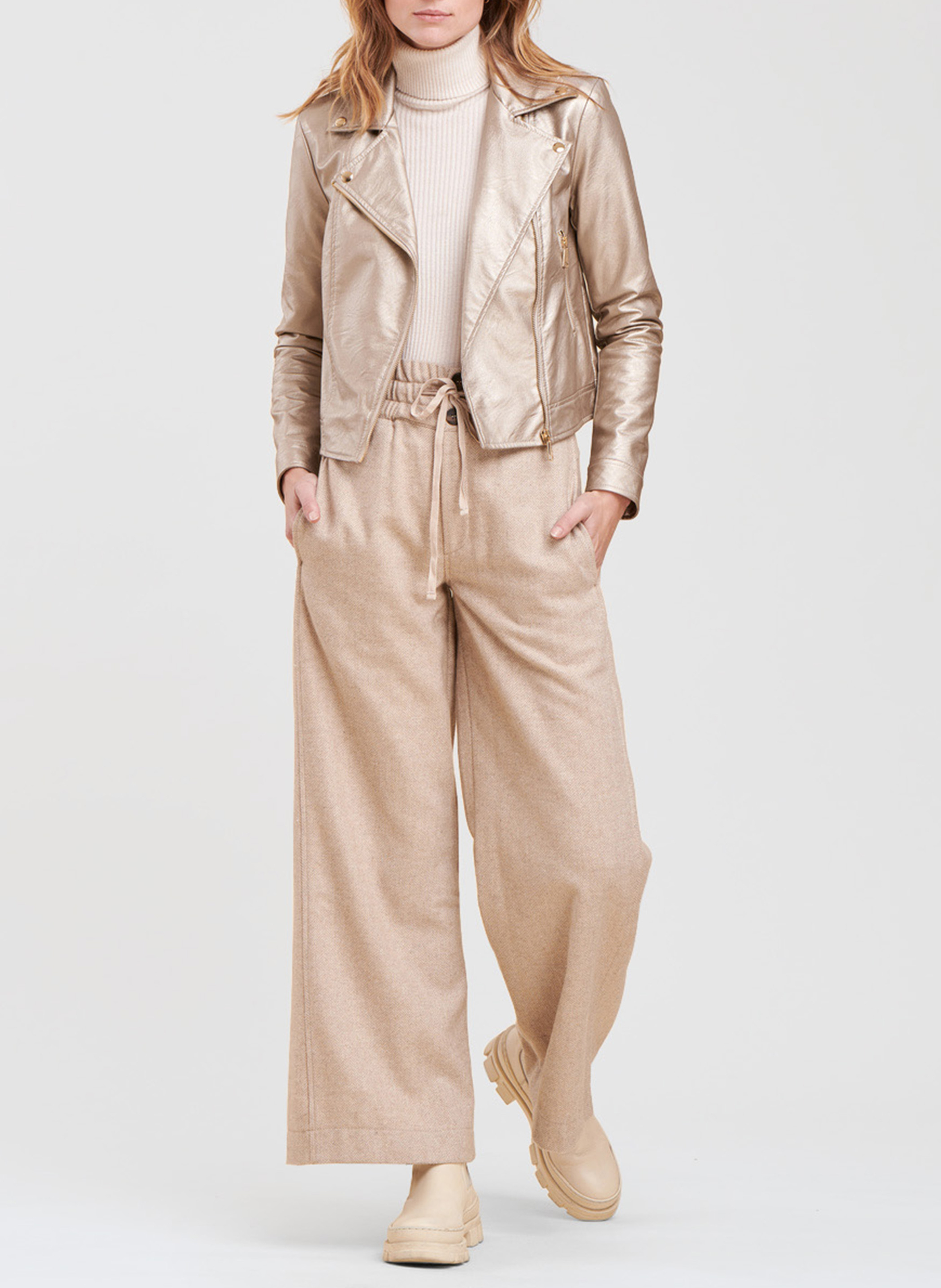 Metallic blouson met reverskraag LA FEE MARABOUTEE Goud