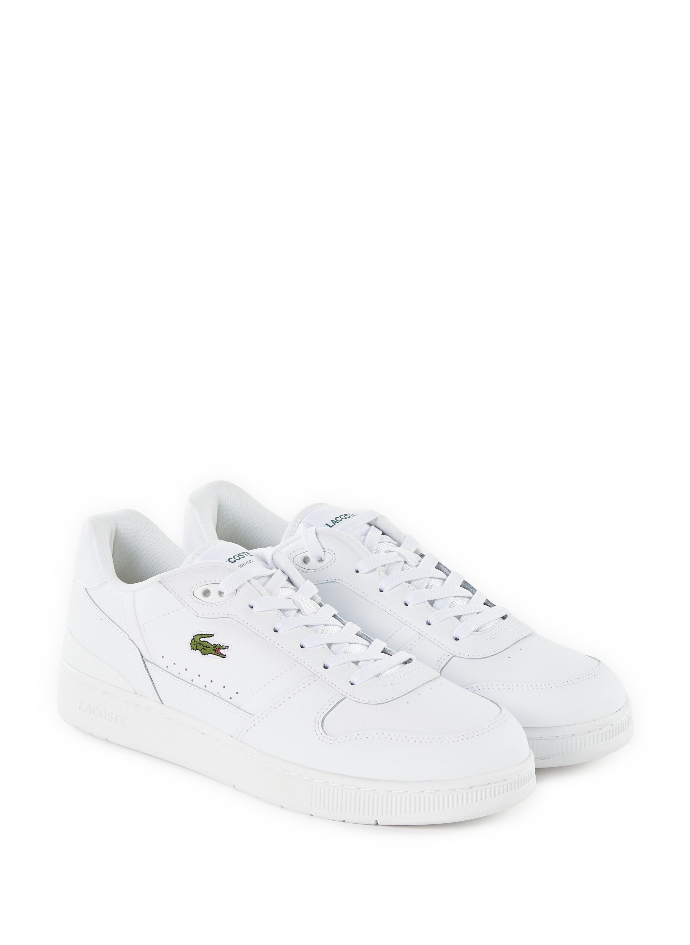 T-clip leather sneakers LACOSTE White