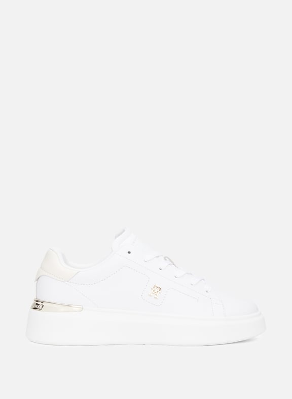 Leather low-top sneakers White by TOMMY HILFIGER TOMMY HILFIGER Leather low-top sneakers White