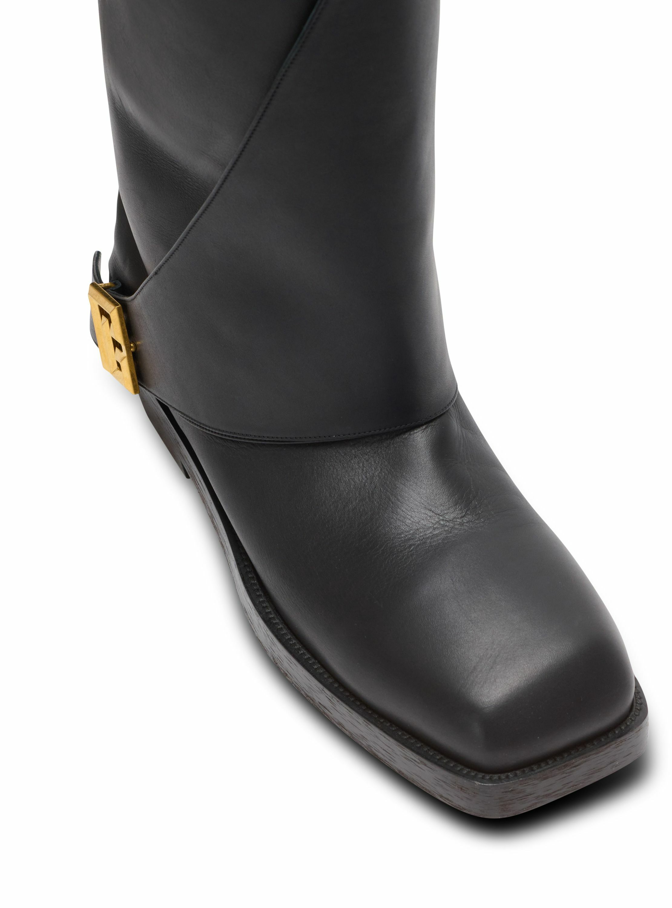 Bottes plates twist en cuir BALMAIN Noir