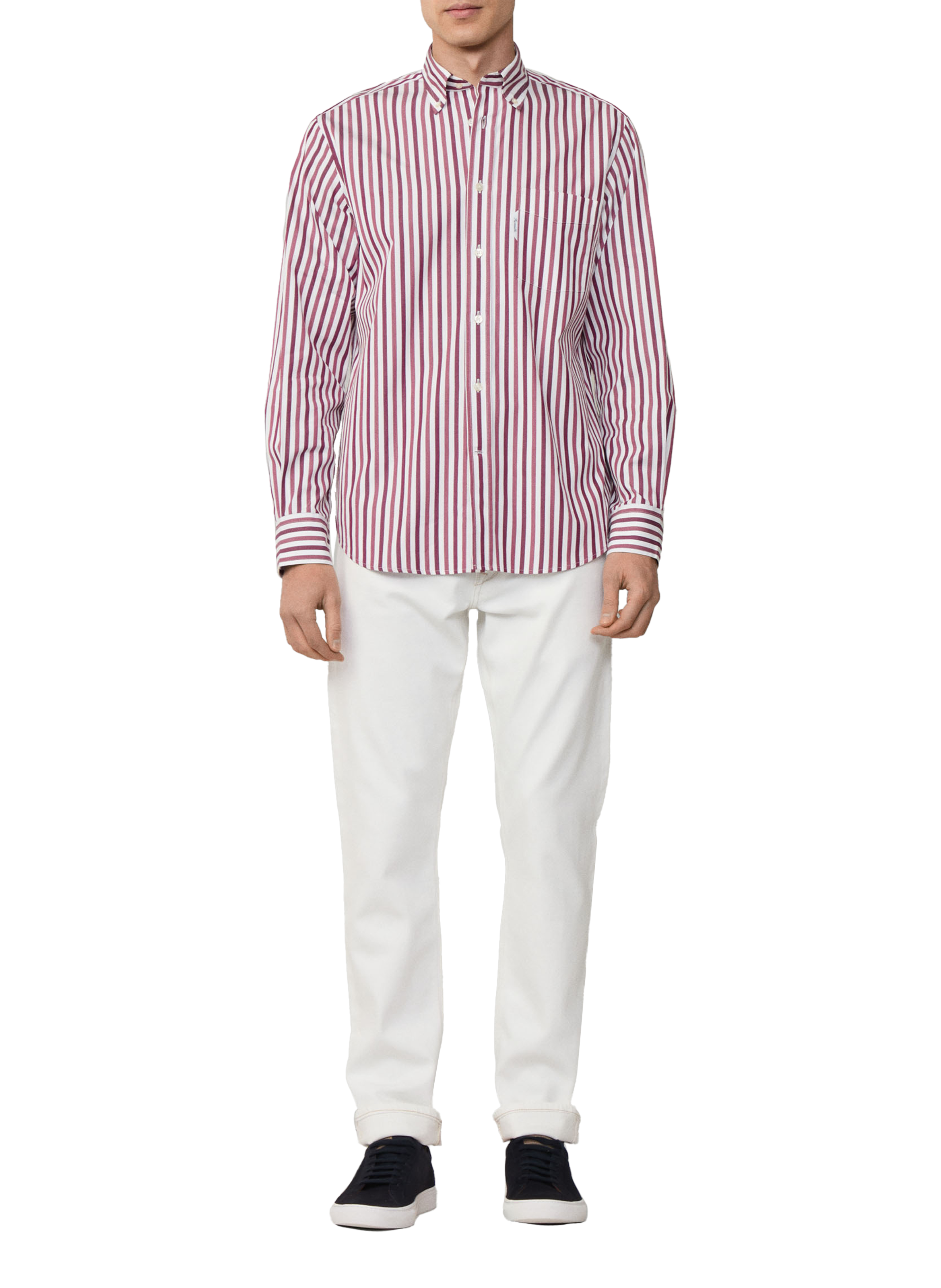 Chemise à rayures en coton FACONNABLE Rouge