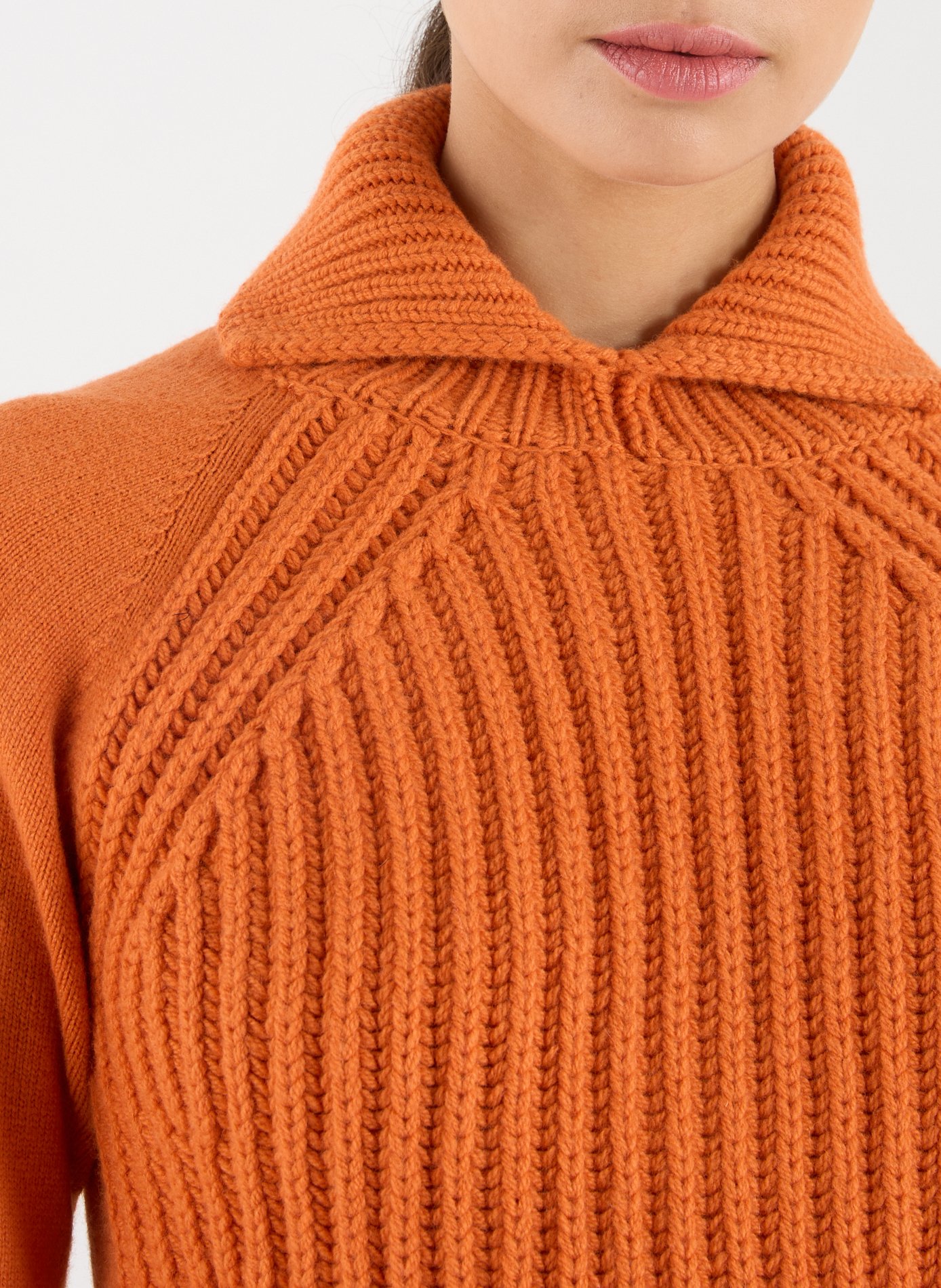 Pull à col montant en laine et cachemire MONCLER Orange