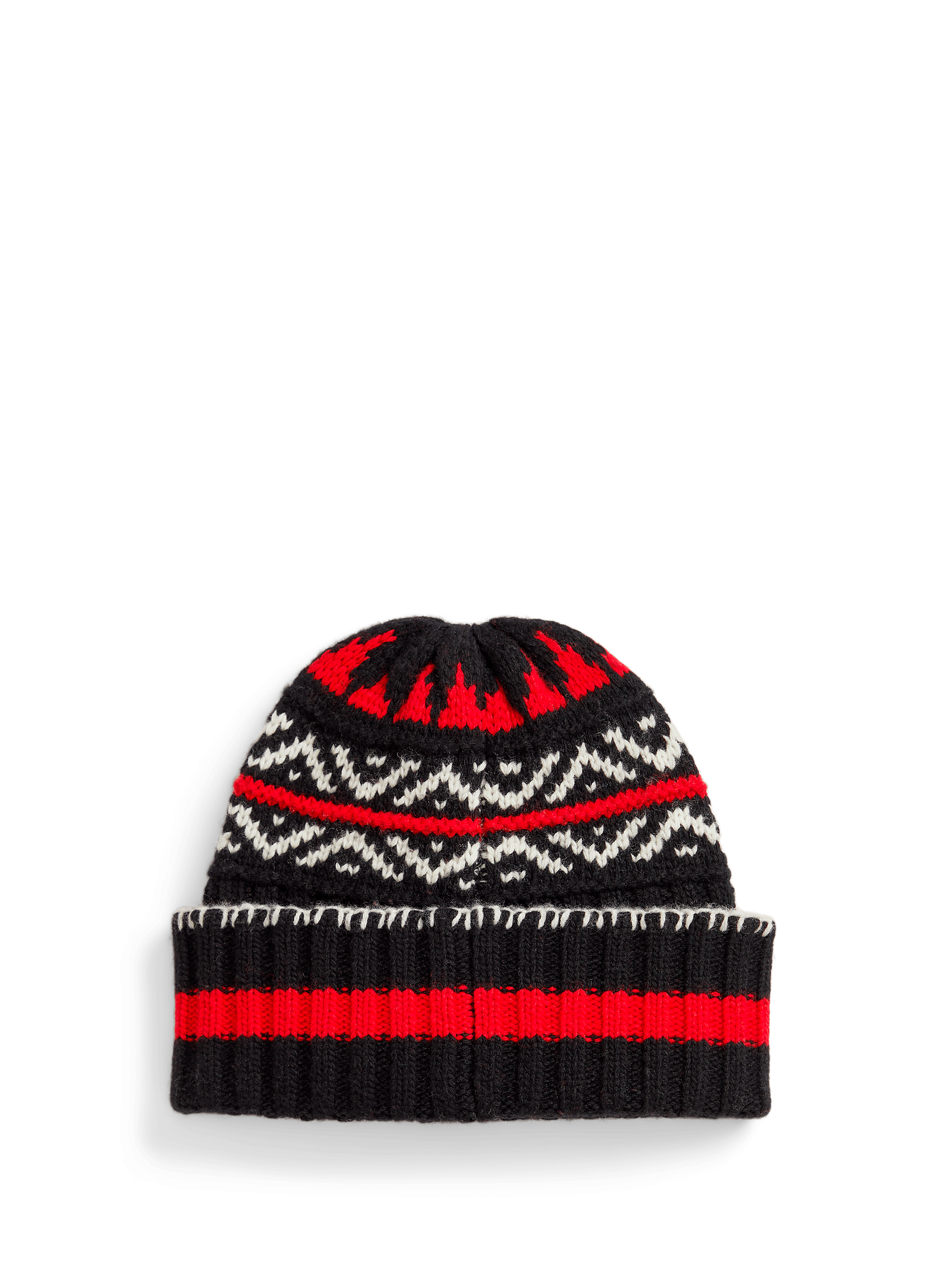 Printed beanie in mixed wool and cotton POLO RALPH LAUREN Black
