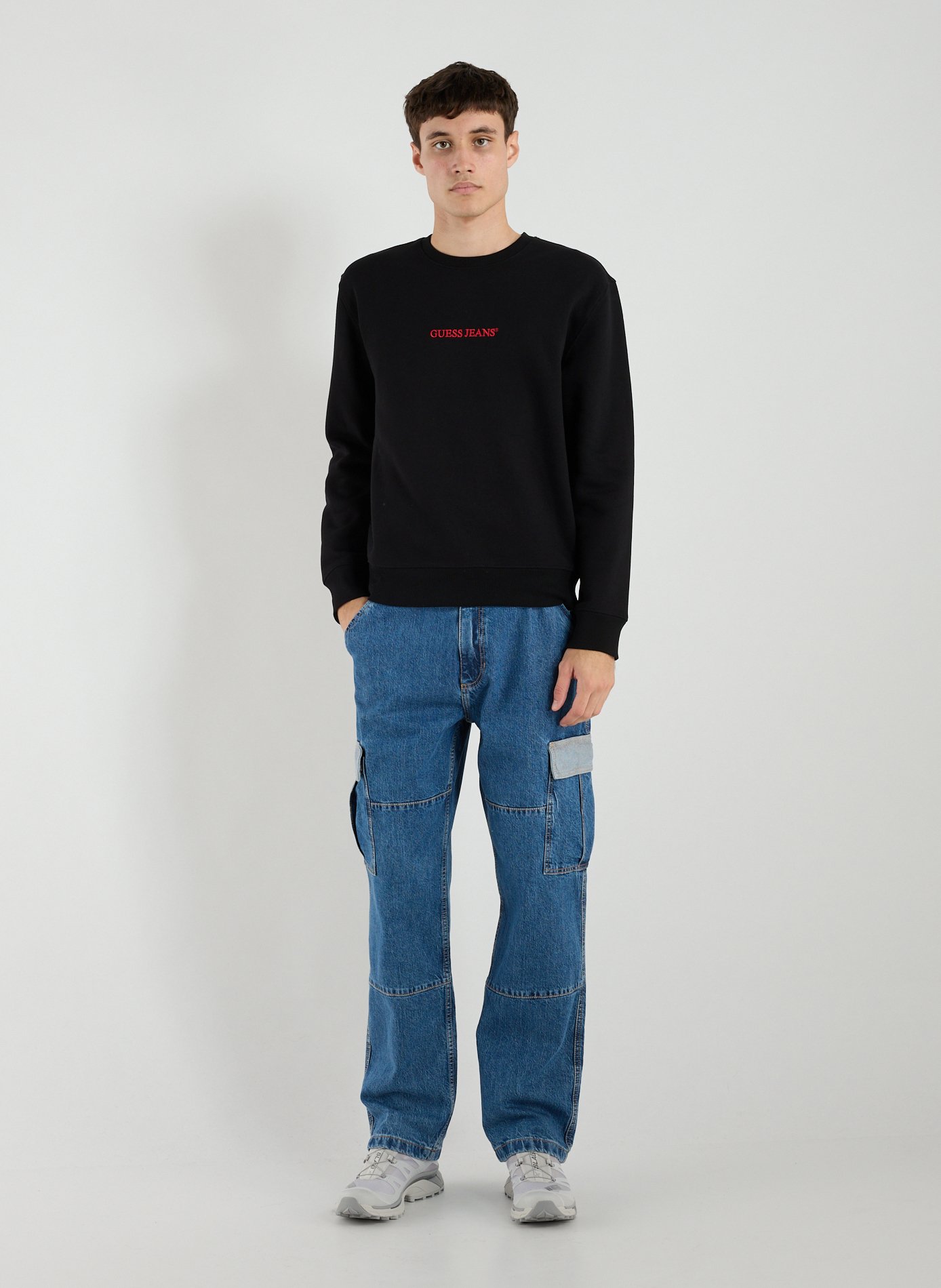 Cotton sweatshirt GUESS Black