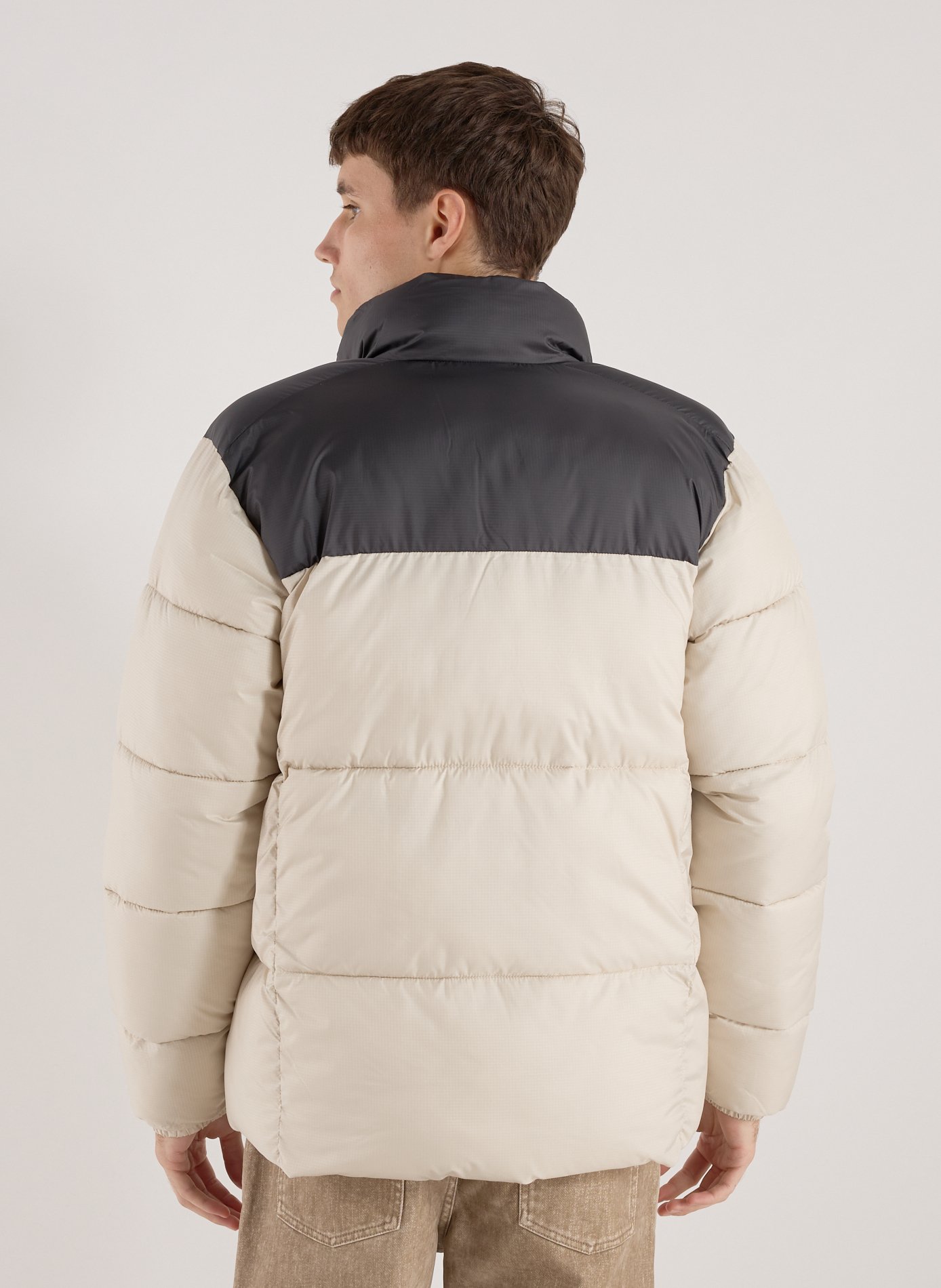 Quilted two-tone puffer jacket COLUMBIA Beige