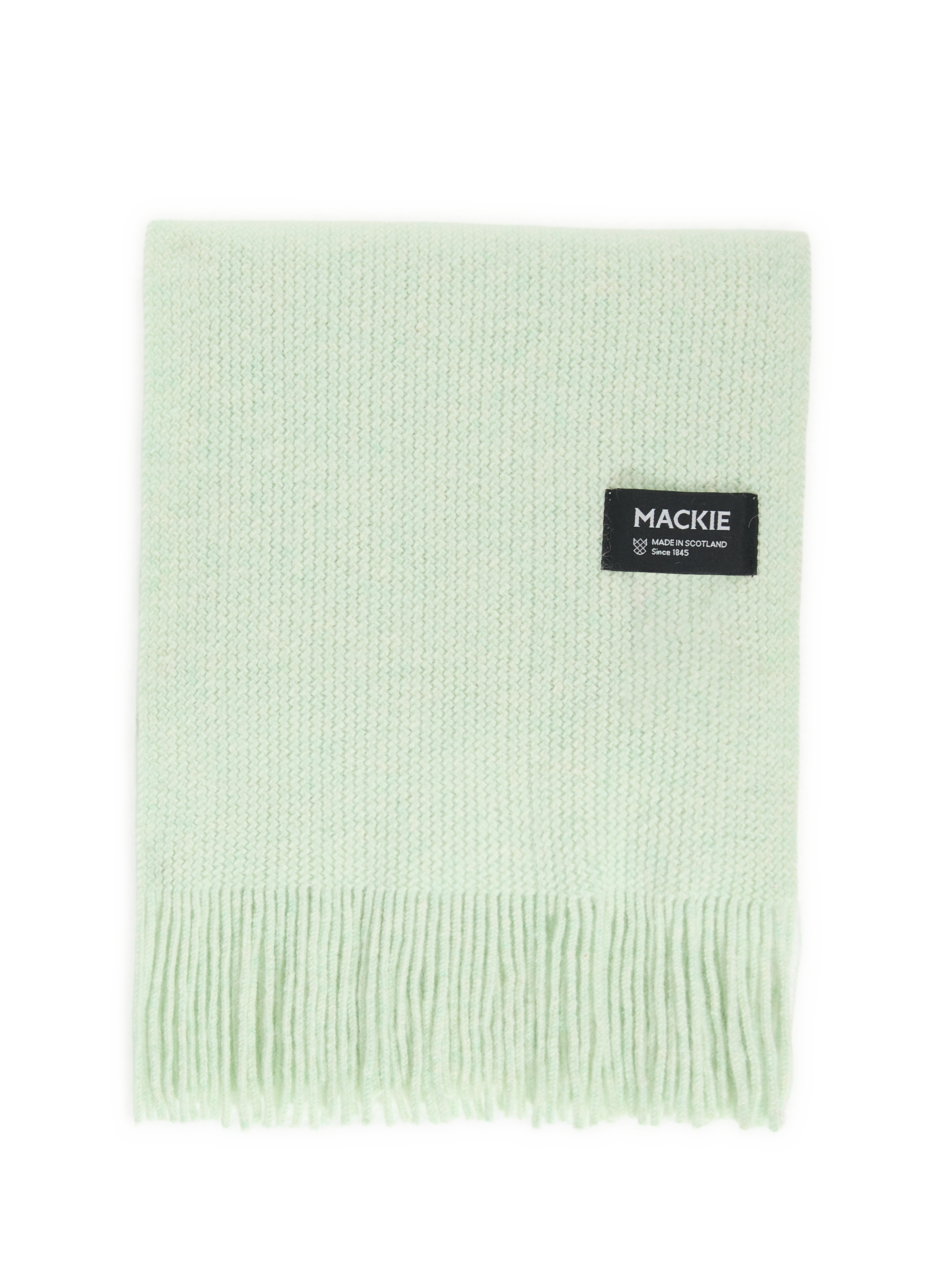 MACKIE Echarpe bords frangés en laine et angora Bleu