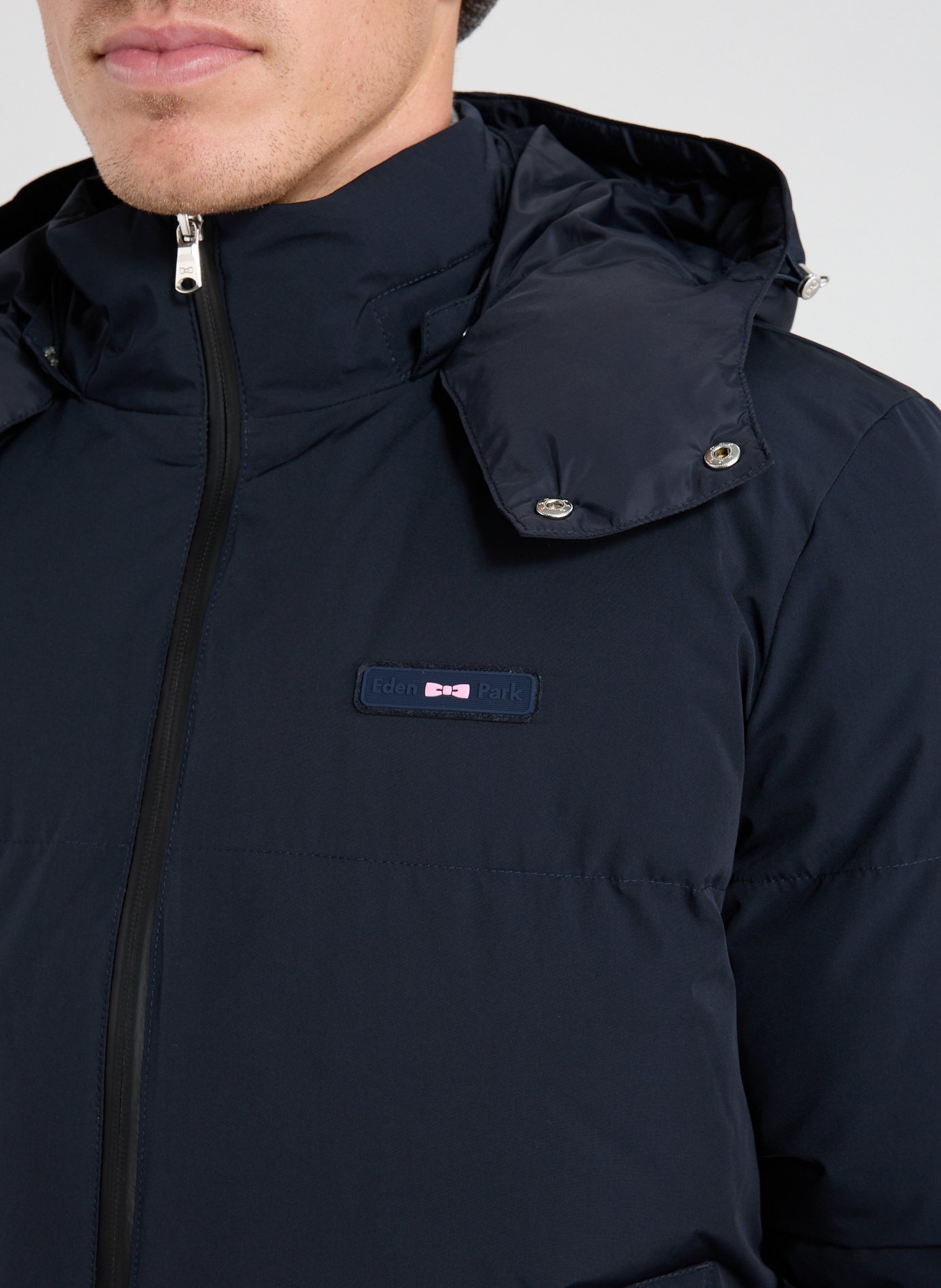 Quilted down jacket with logo EDEN PARK Blue