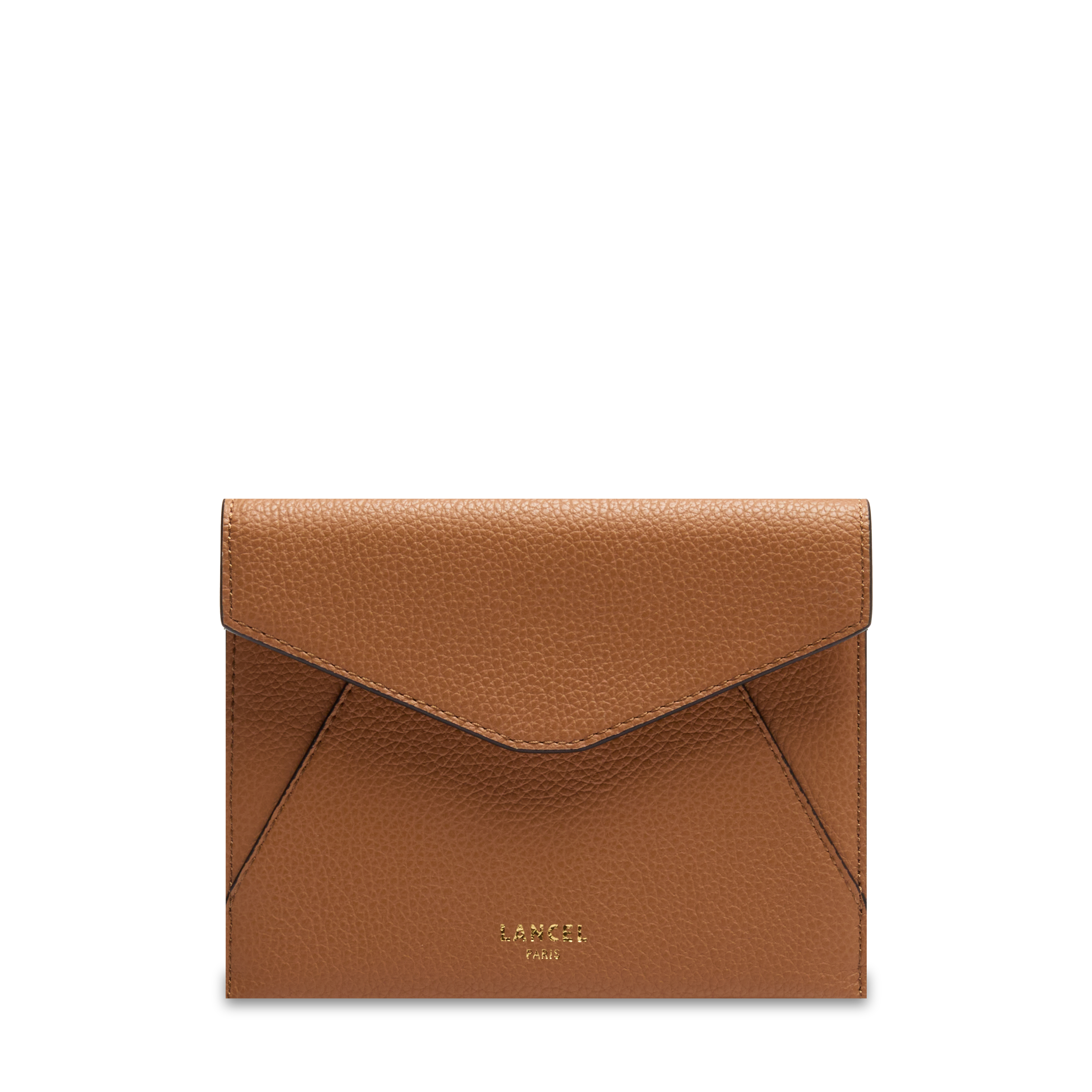 Enveloppe rabat m enveloppe de lancel en cuir LANCEL Marron