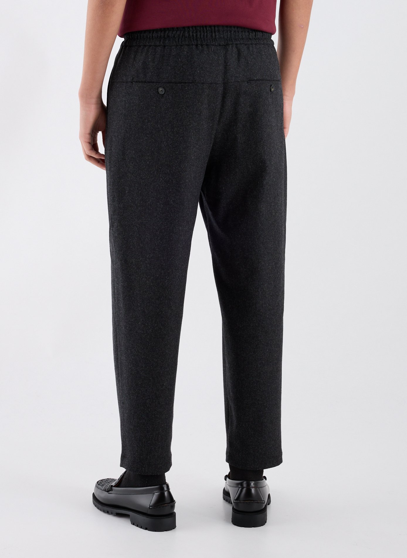 Cropped wool blend trousers DROLE DE MONSIEUR Grey