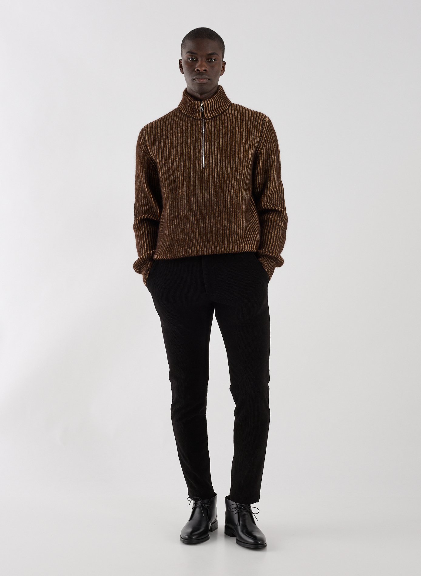 Zip-up sweater in virgin wool and mohair blend JACOB COHEN Green