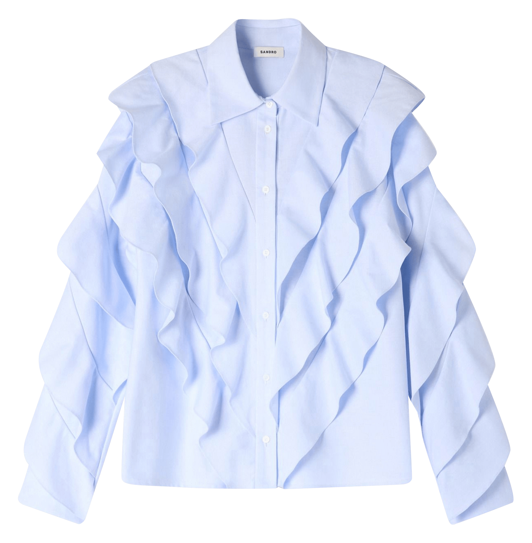 Chemise col classique en coton SANDRO Bleu