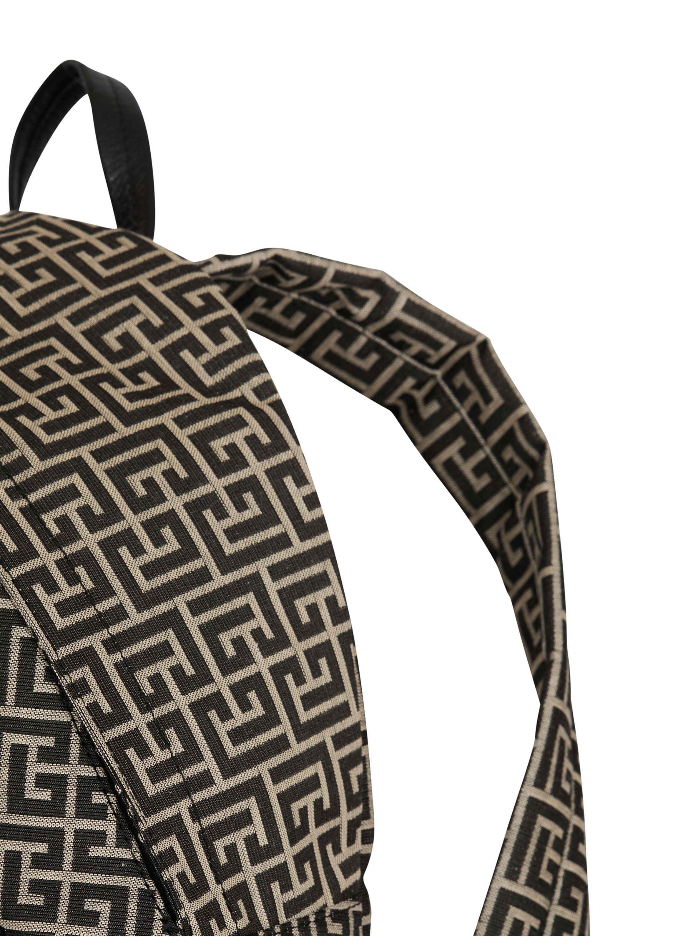 Sac à dos pulse en jacquard monogramme BALMAIN Noir