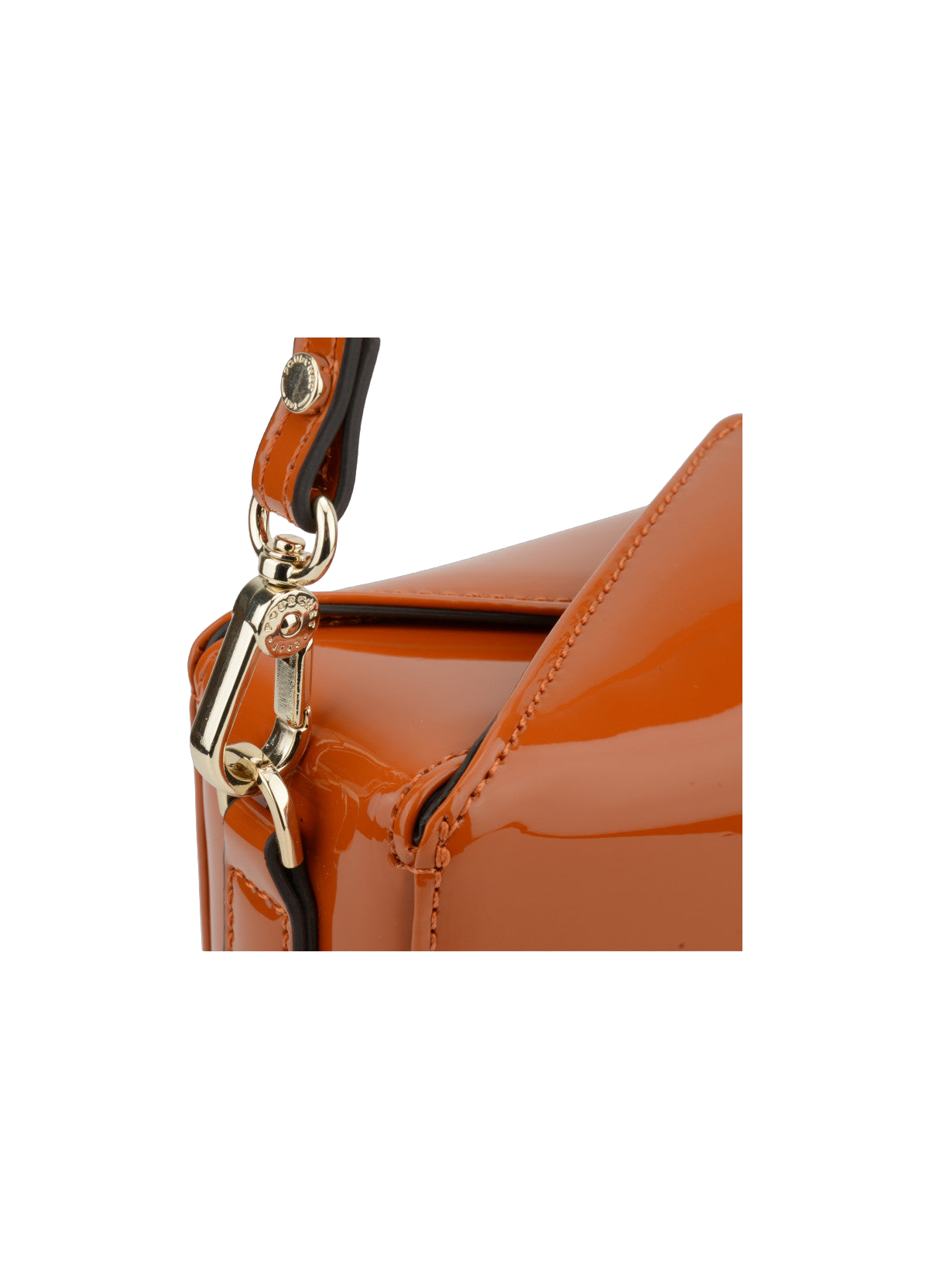 Cassetta vernis | sac porté épaule en cuir de vachette POURCHET Doré