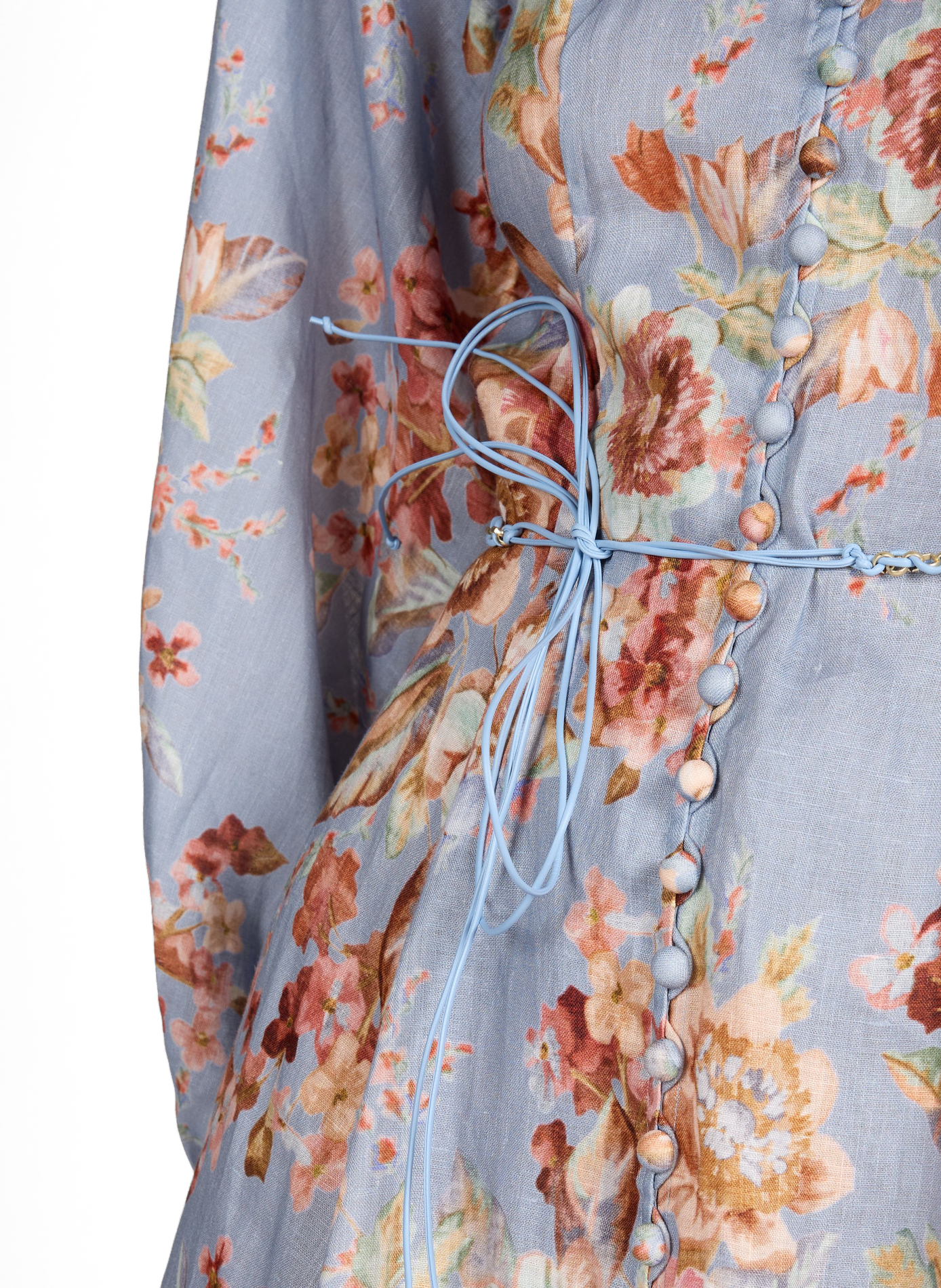 Robe évasée fleurie en lin ZIMMERMANN Multicolore