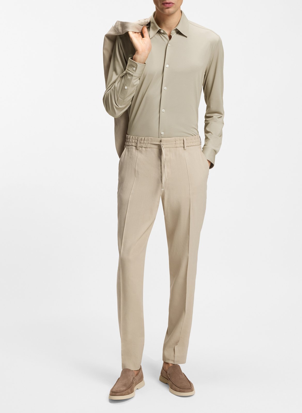 Chemise col classique BOSS Beige