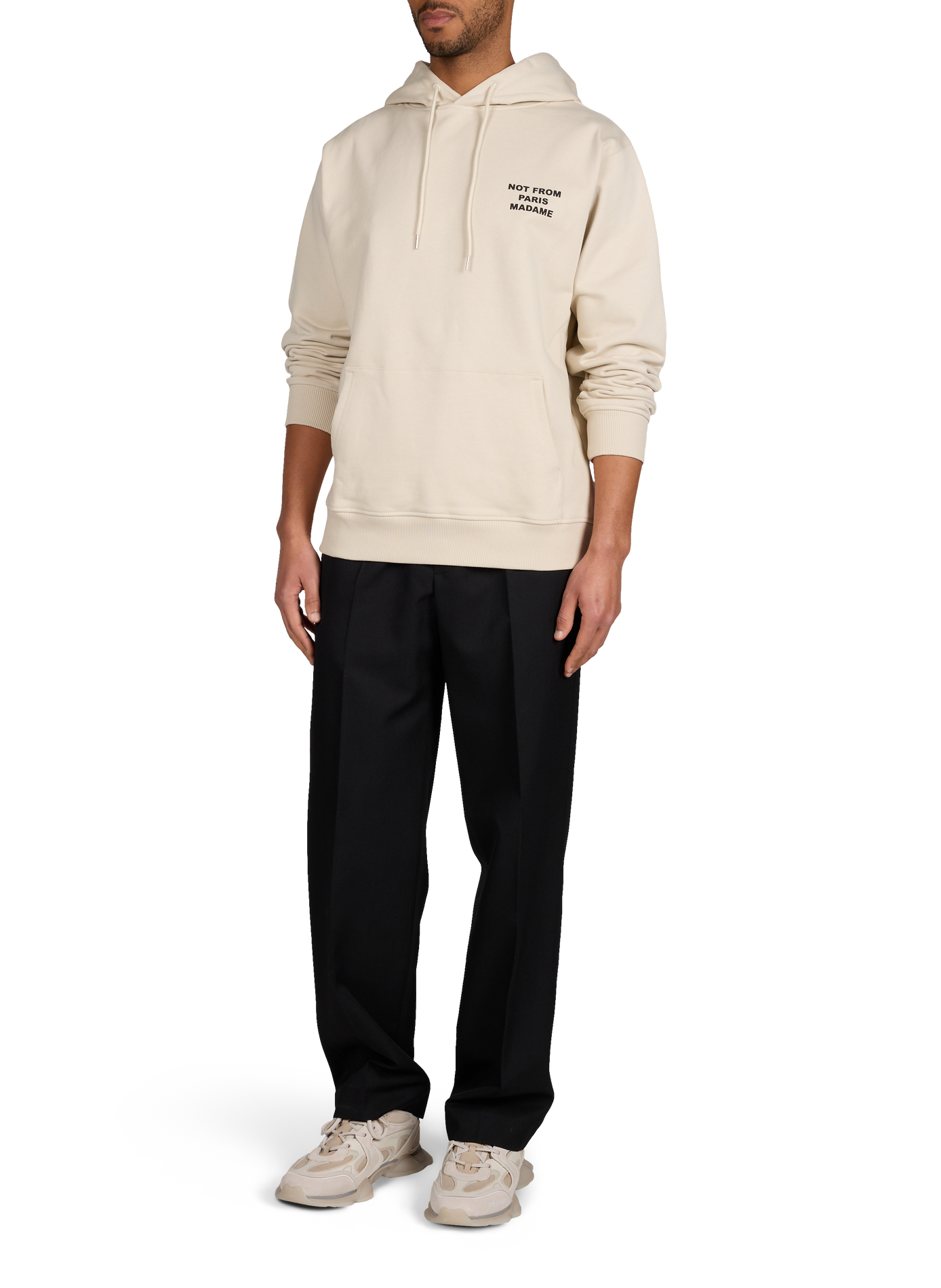 Sweat à capuche en coton DROLE DE MONSIEUR Beige