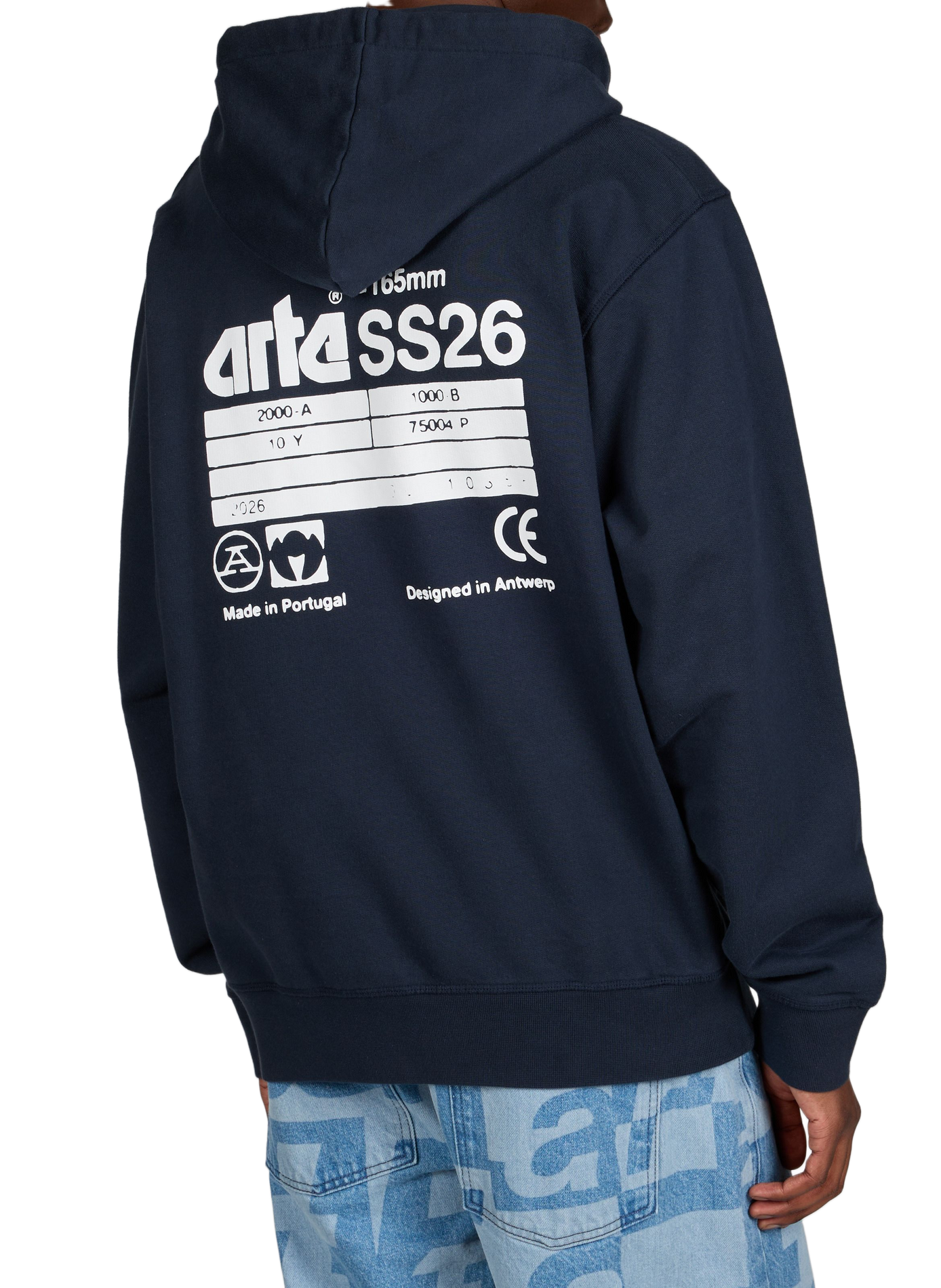 Hooded sweatshirt with back print in cotton ARTE ANTWERP Blue