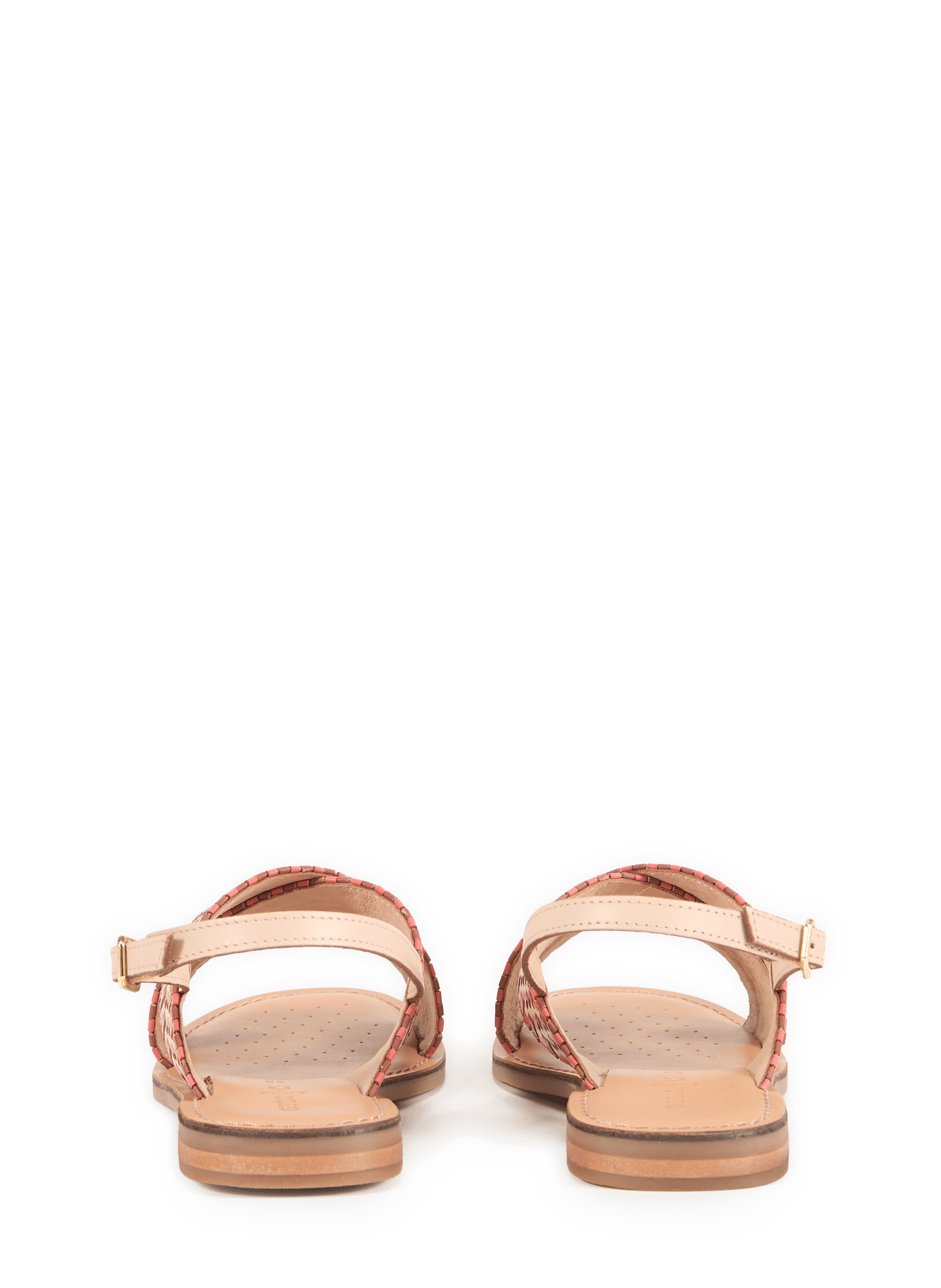 Flat leather sandals Maddalusia GEOX Red