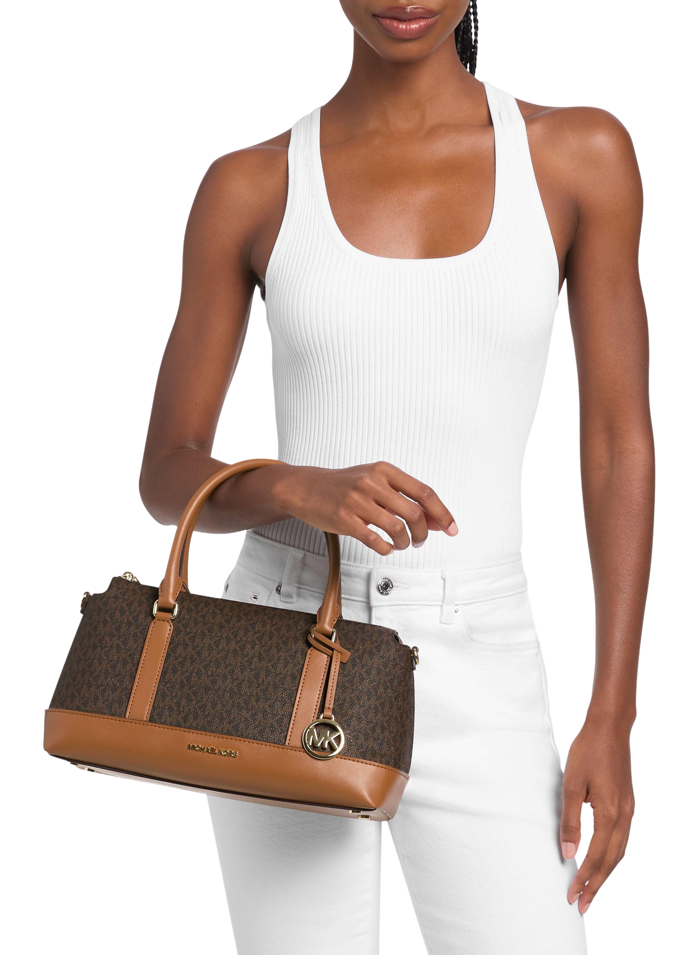 Sac bowling Andie M logotypé MICHAEL KORS Marron