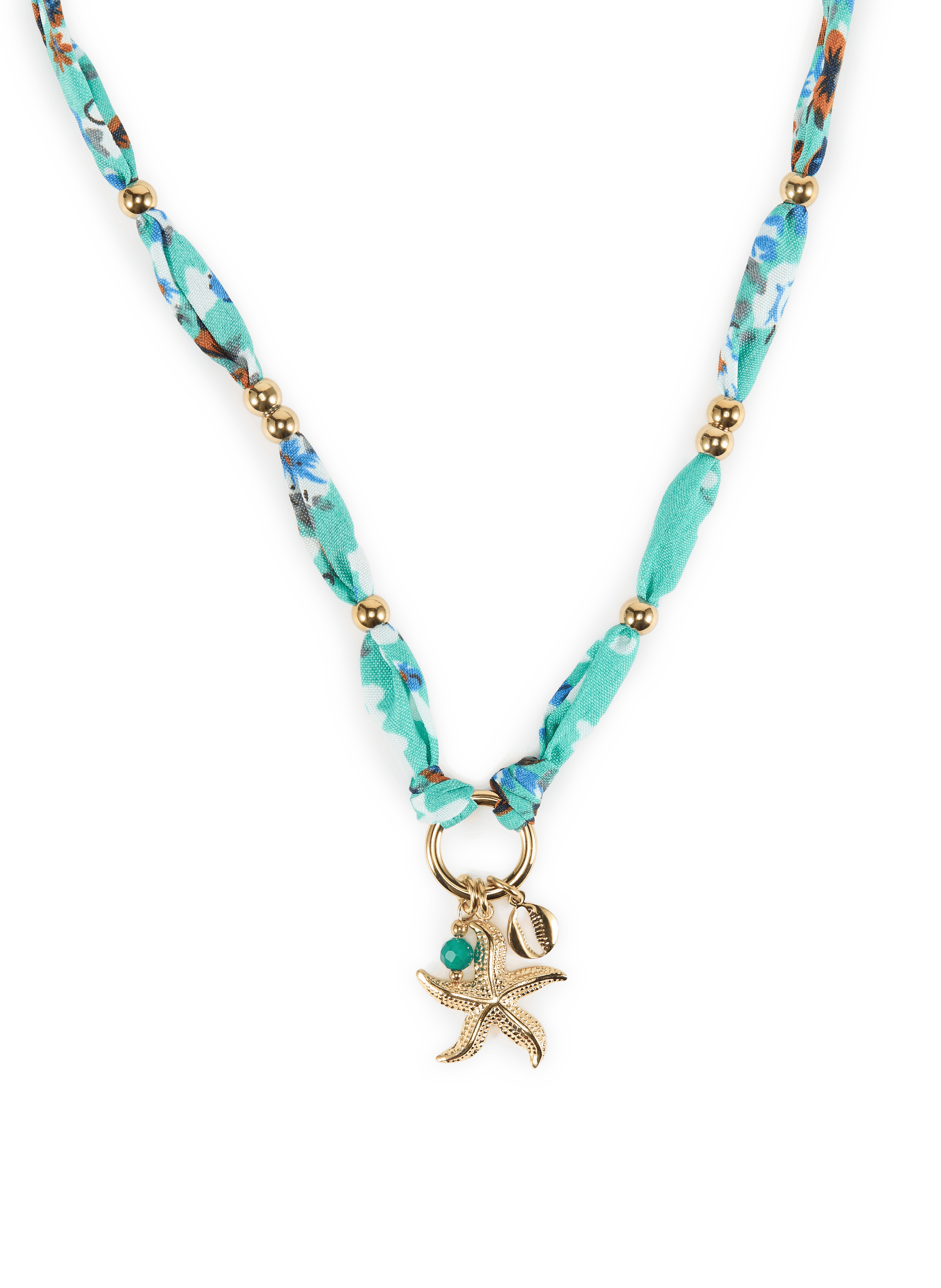 Collier tissu avec pendentif étoile de mer AU PRINTEMPS PARIS Bleu