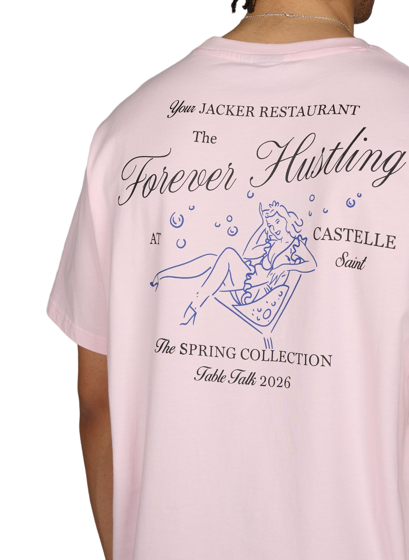 Maglietta stampata diritta in cotone JACKER. Rosa