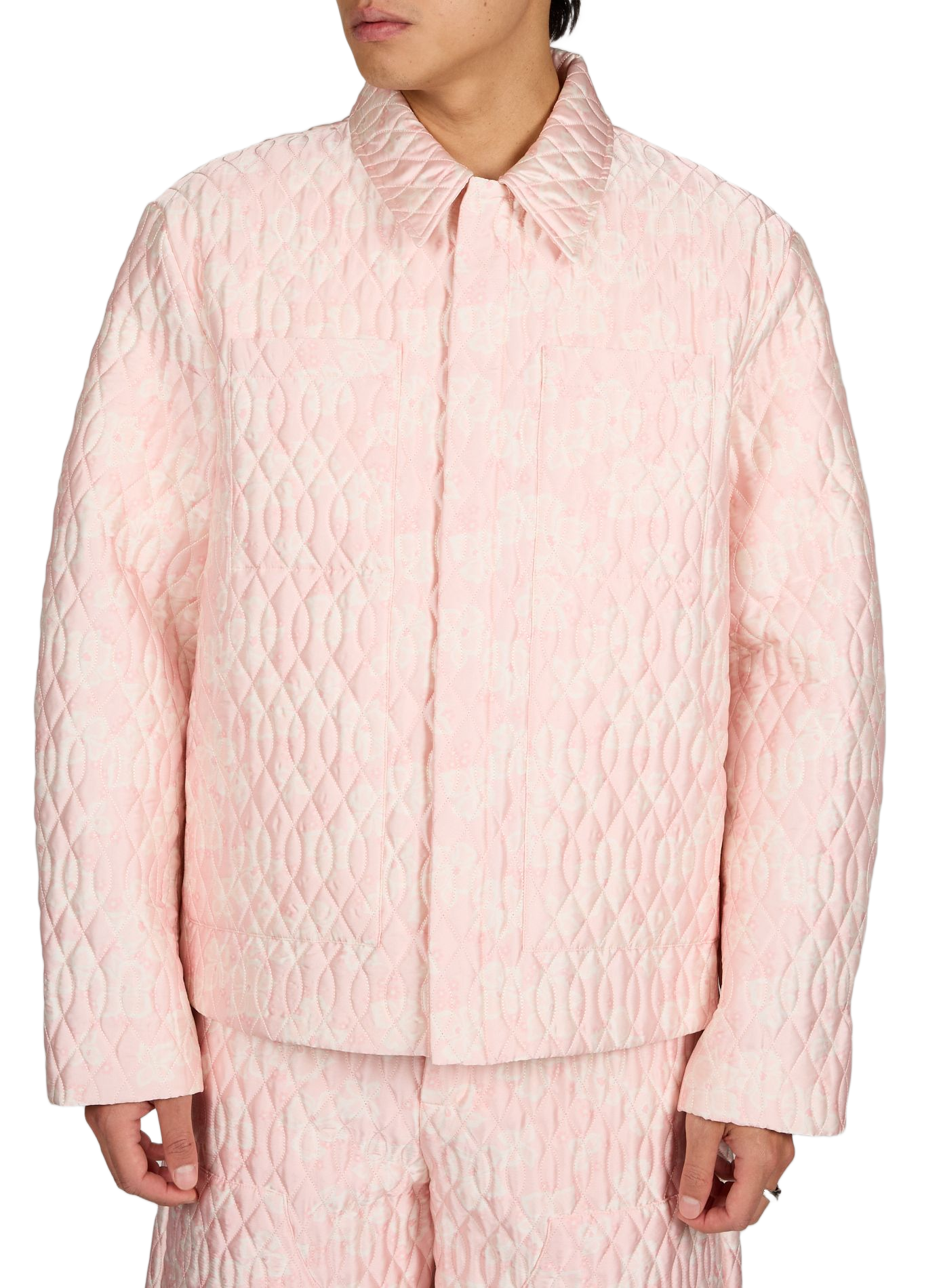 Veste légère matelassée à col classique SIMONE ROCHA Rose