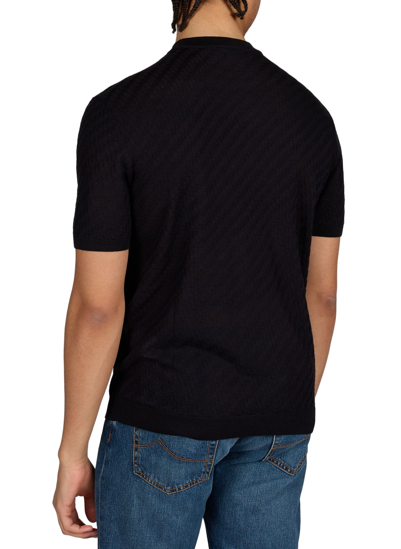 Short-sleeved polo shirt with logo EMPORIO ARMANI Blue
