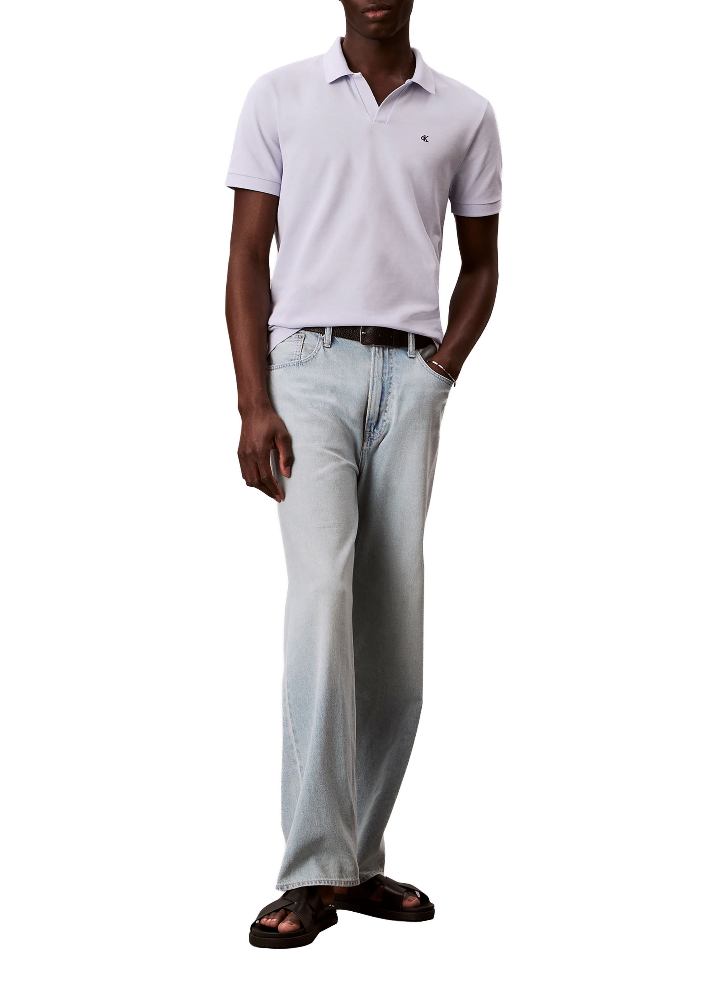 Piqué cotton polo CALVIN KLEIN Blue