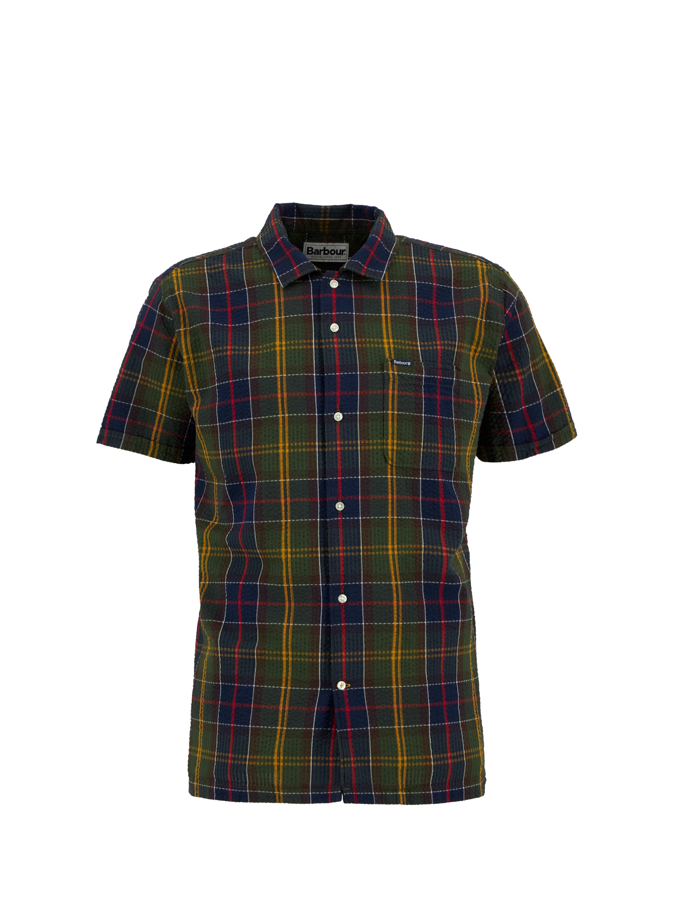 Chemise manches courtes à carreaux en coton BARBOUR Multicolore