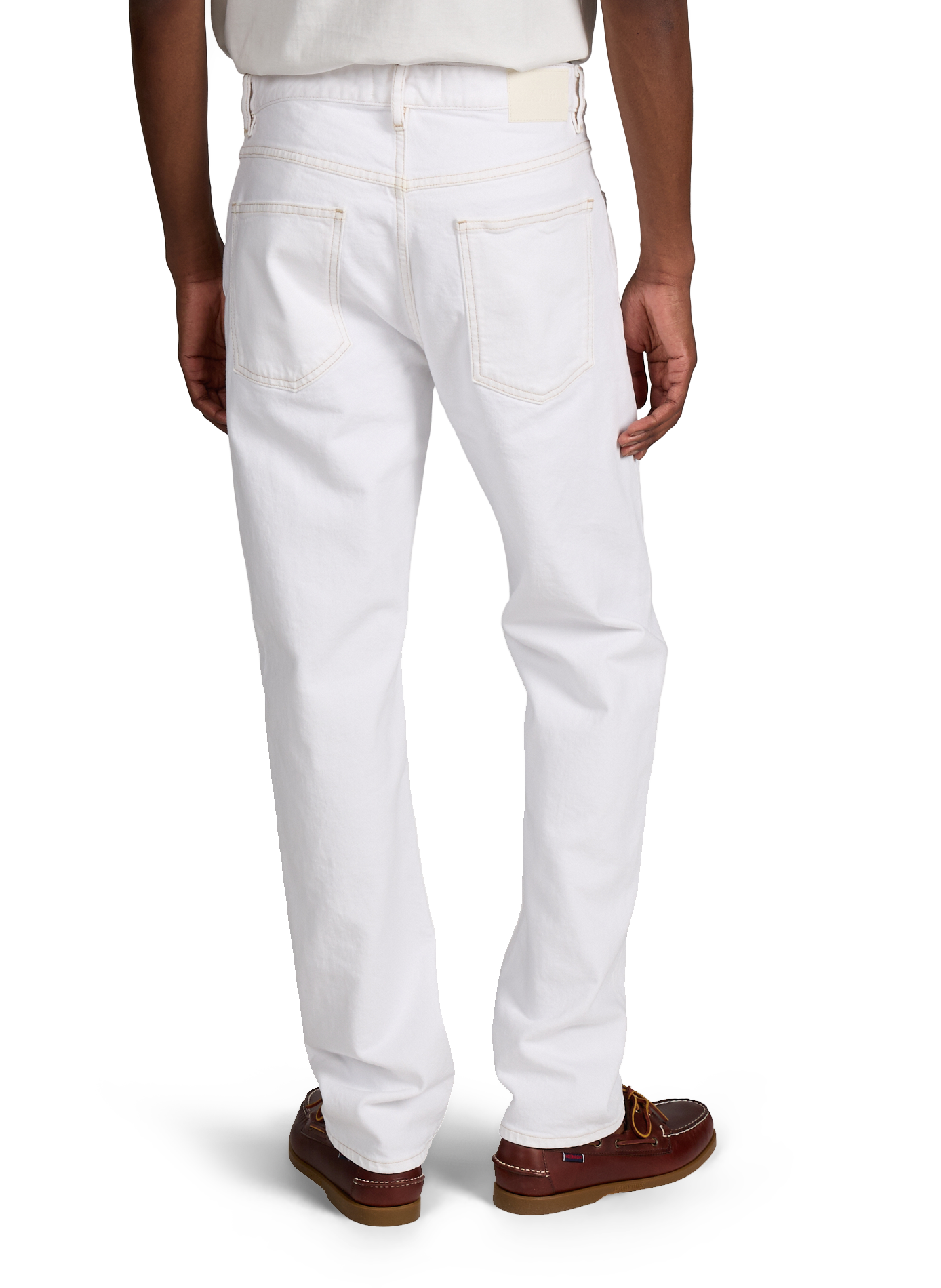 Jean droit en coton mélangé CLOSED Blanc