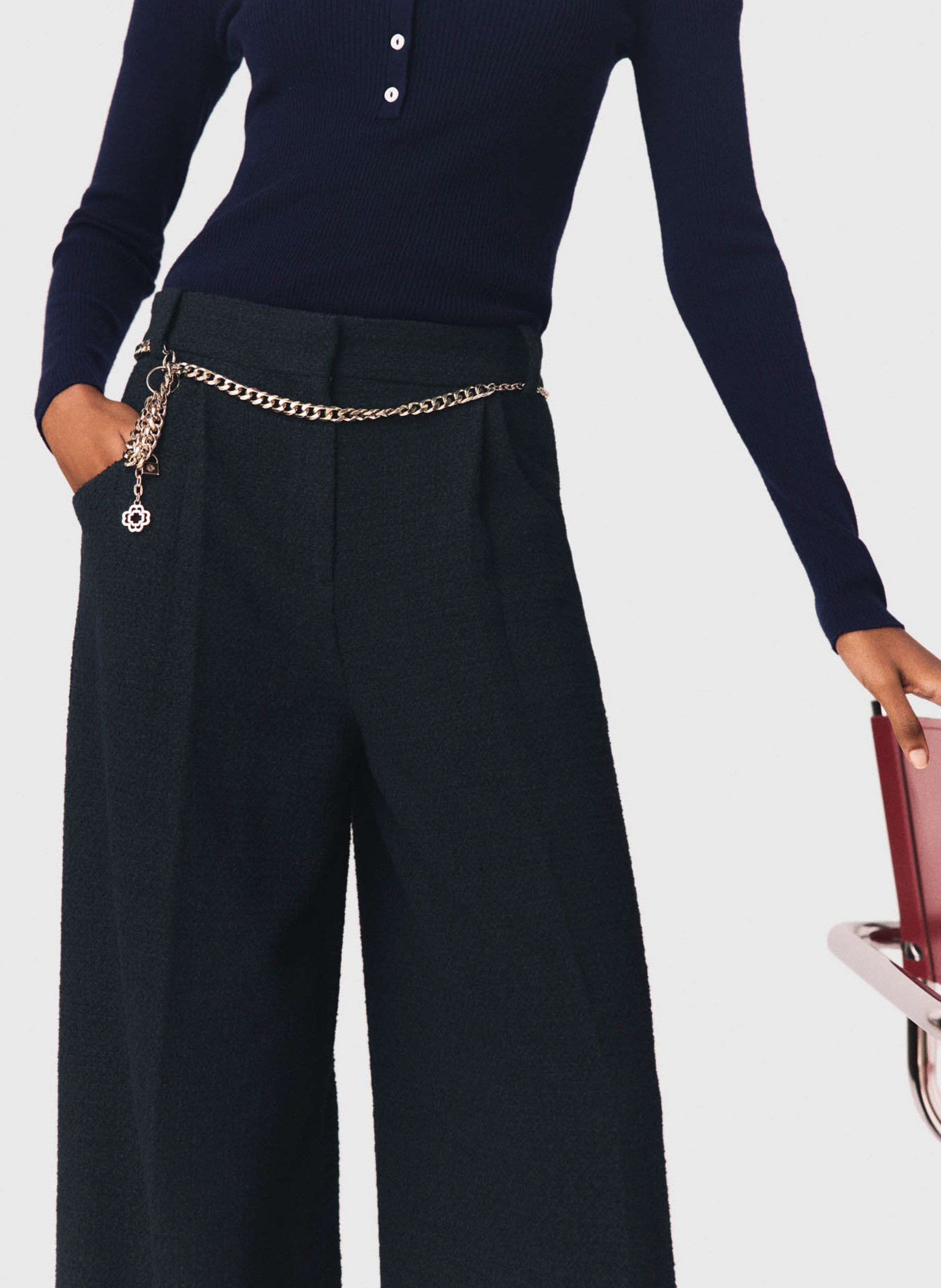 Pantalon large MAJE Bleu
