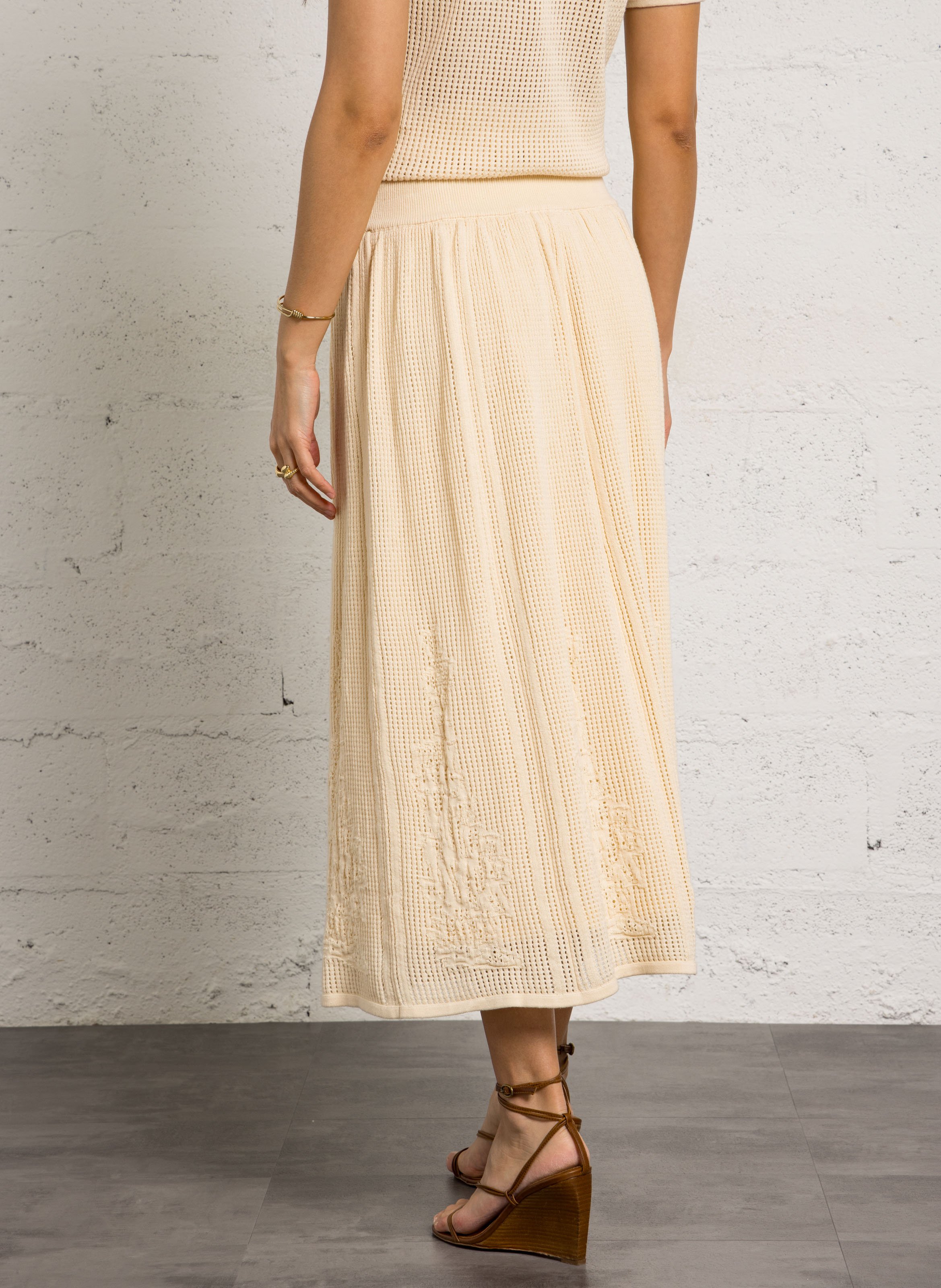 Jupe midi en coton oslo MAISON 123 Beige