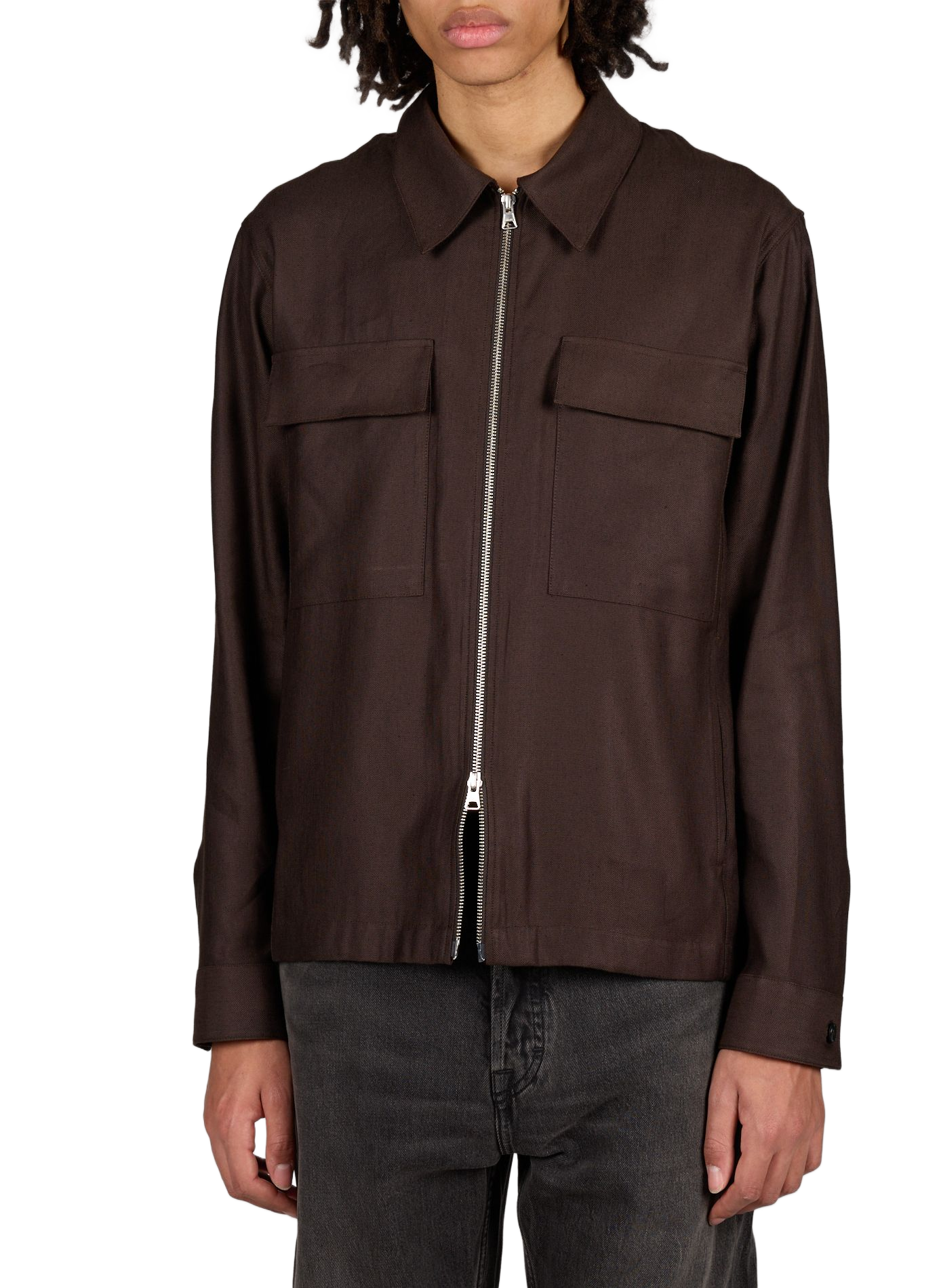 Zip jacket with classic collar NN.07 Brown