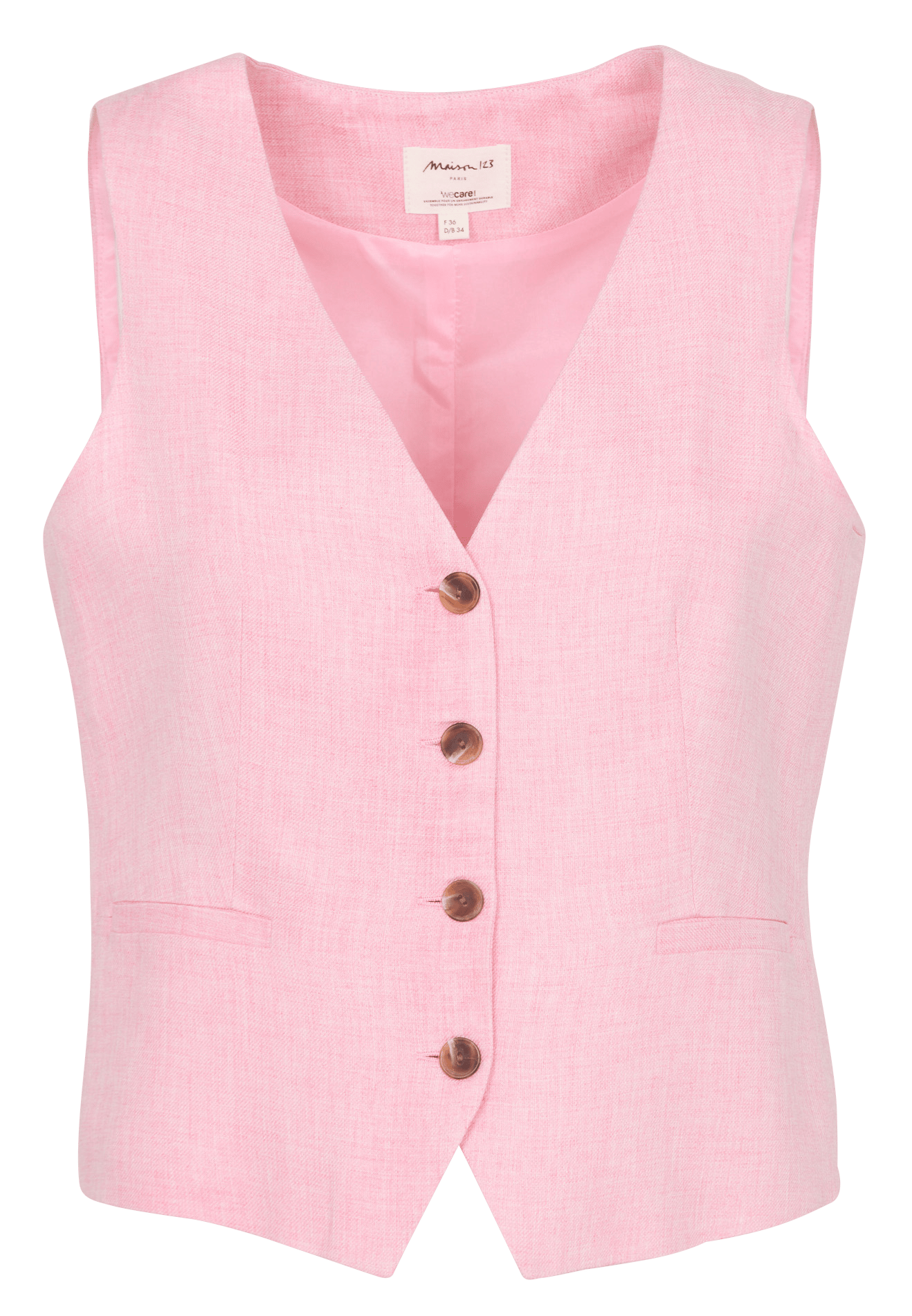 Gilet tailleur boutonné uni abel MAISON 123 Rose