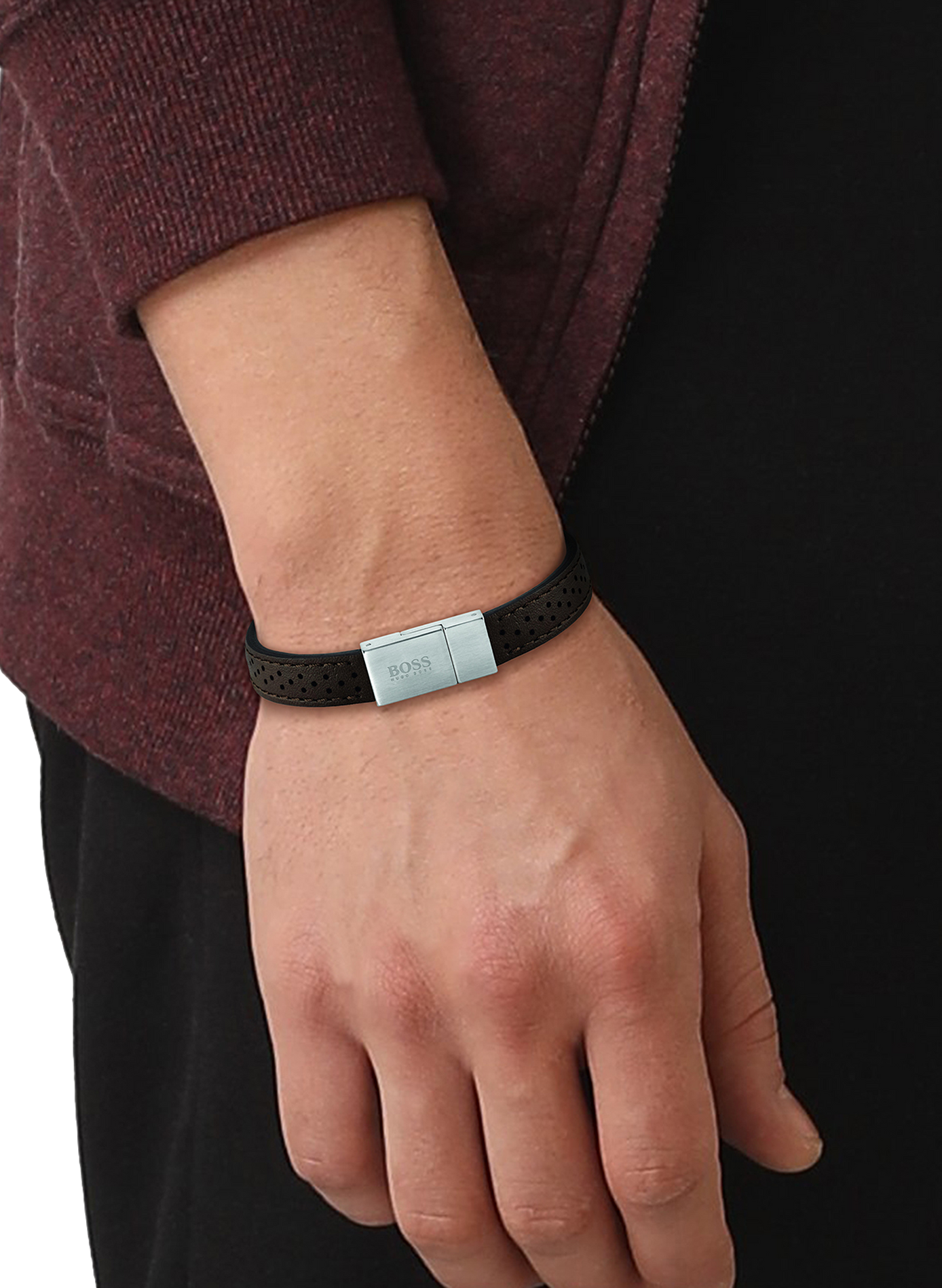 Pulsera de silicona con logotipo BOSS Sin color