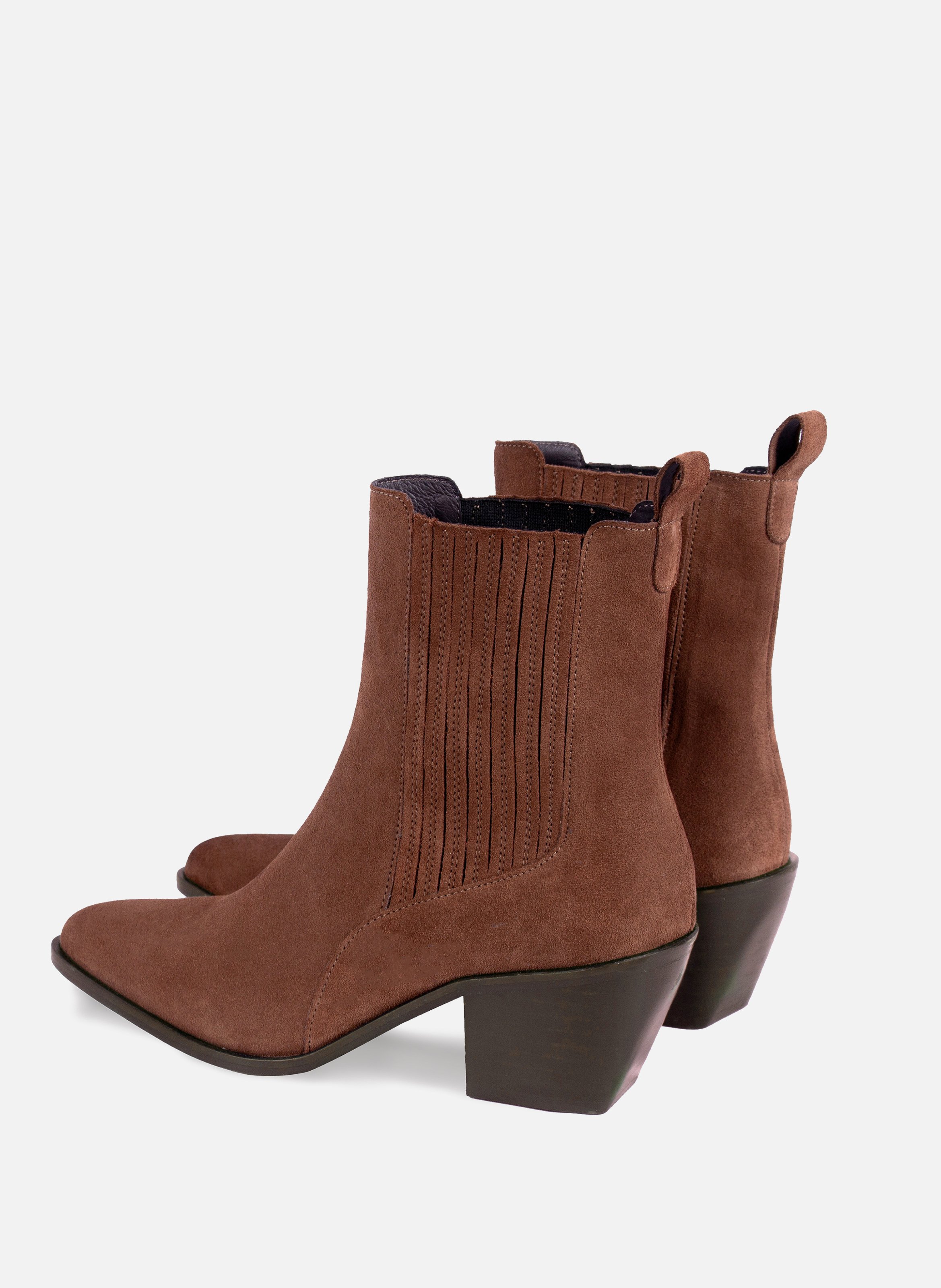 Bottines santiag cuir daim | Marron JULES & JENN Femme