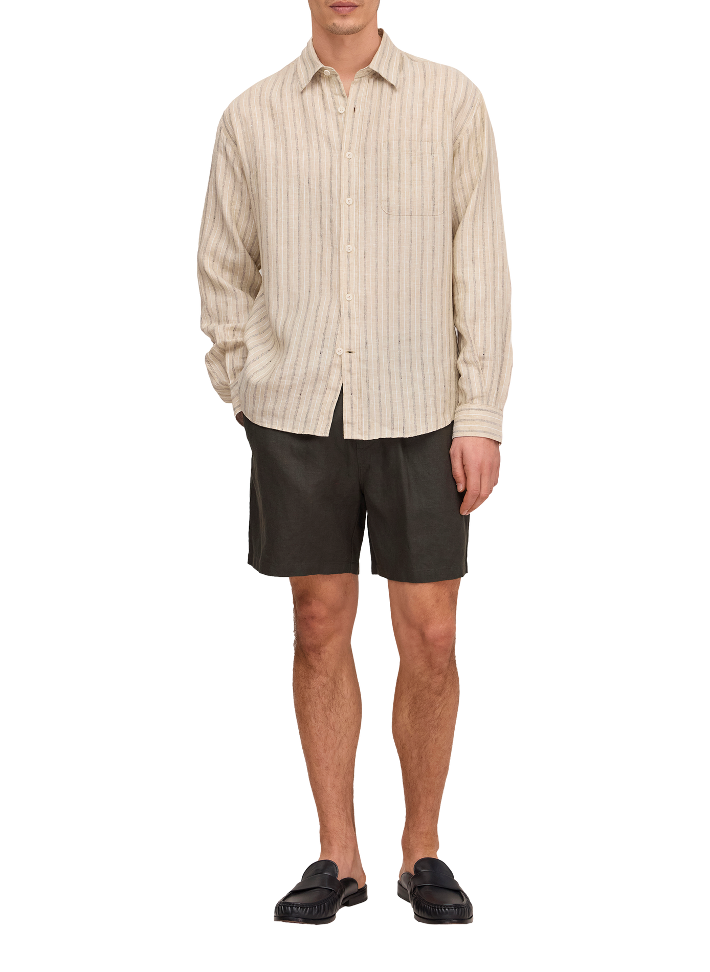 Short linen Gregor NN.07 Khaki