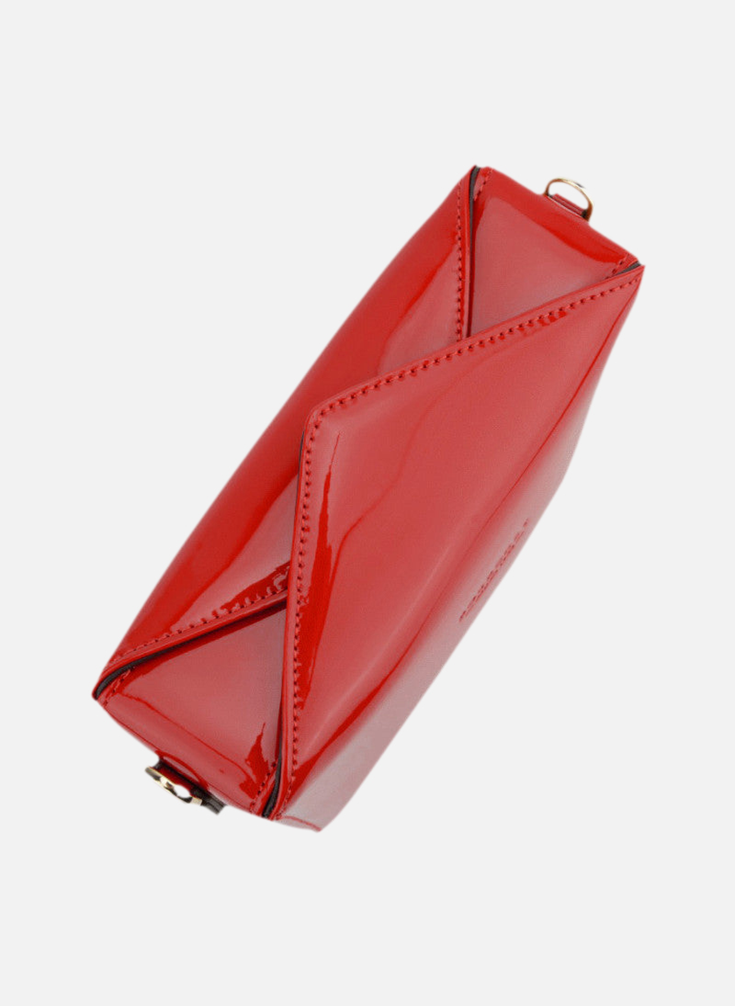 Cassetta vernis | sac porté épaule en cuir de vachette | Rouge POURCHET Femme