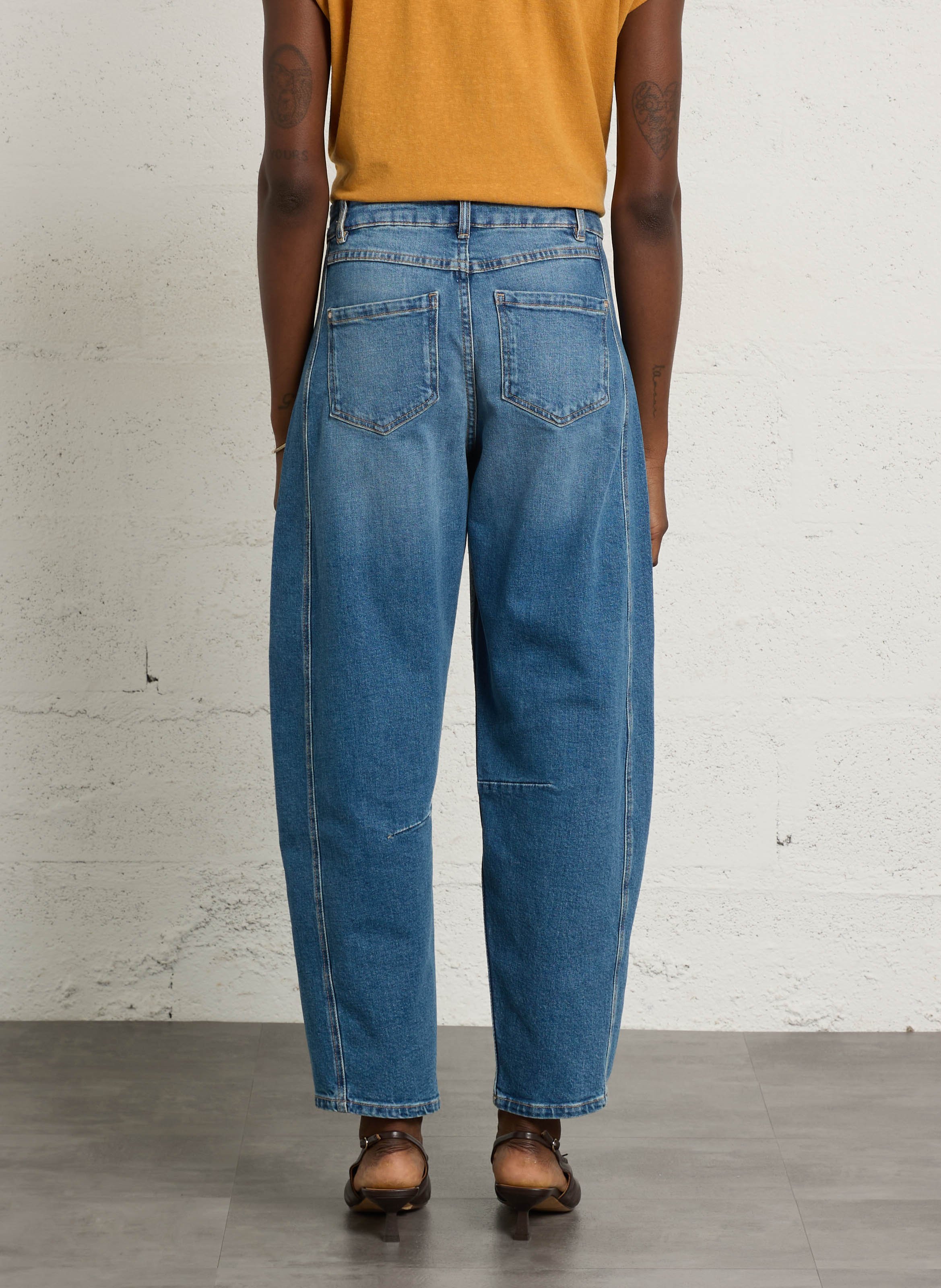 Jean ballon taille haute uni robinson MAISON 123 Bleu