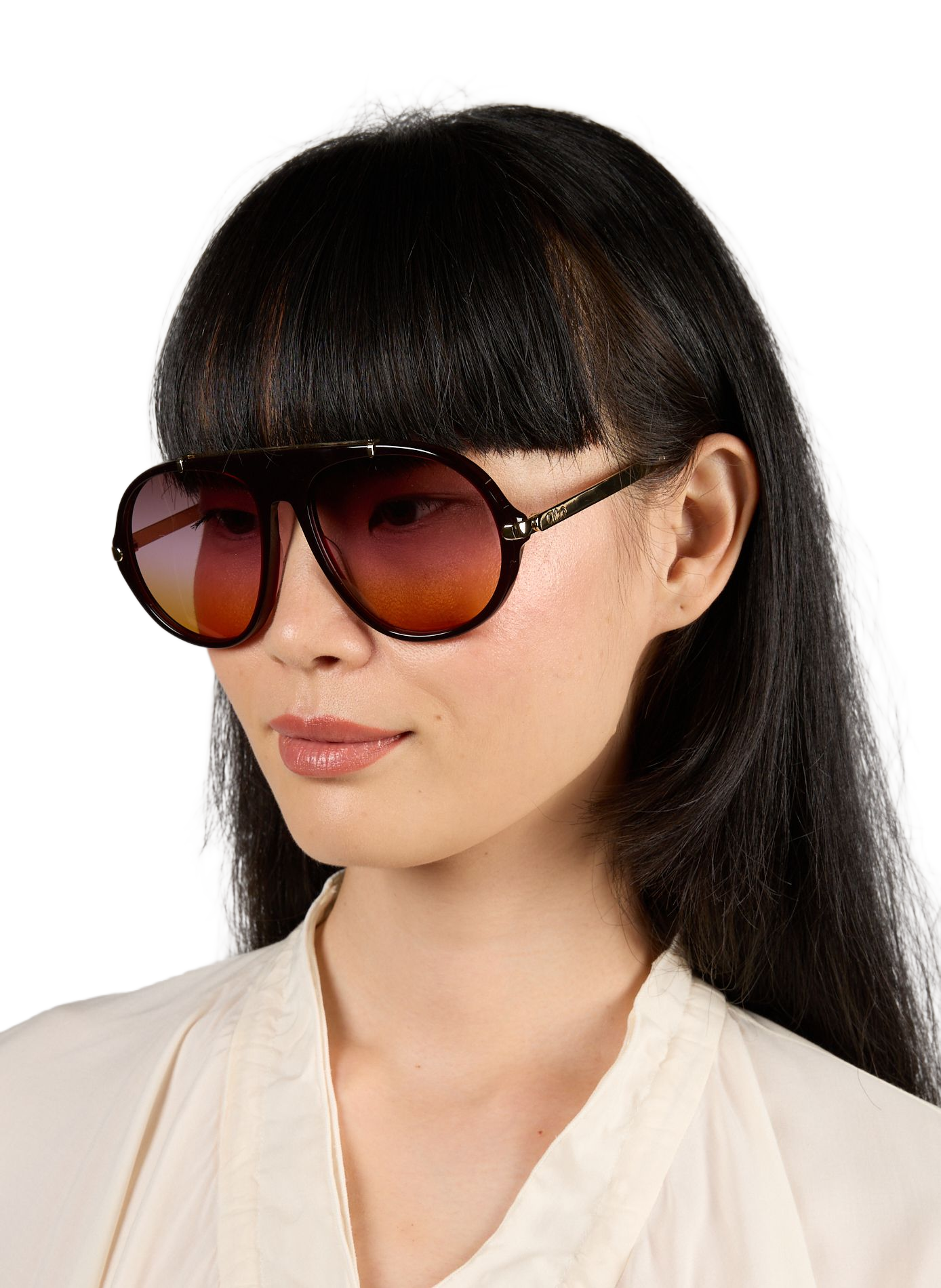 Aviator sunglasses in acetate CHLOÉ Pink