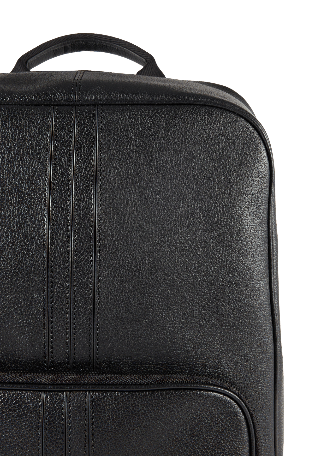 Tone-on-tone grained leather backpack SAISON 1865 Black