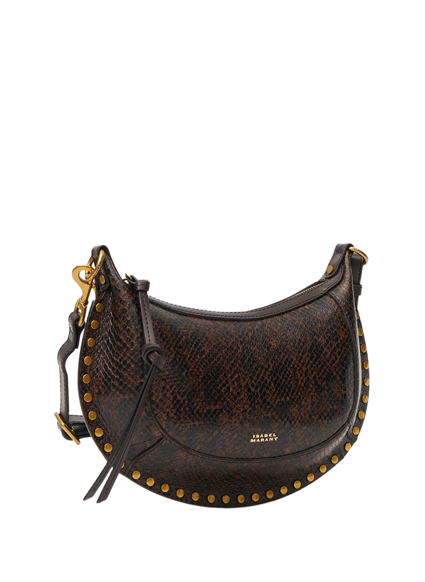 Oskan Moon bag in python-effect grained leather ISABEL MARANT Brown