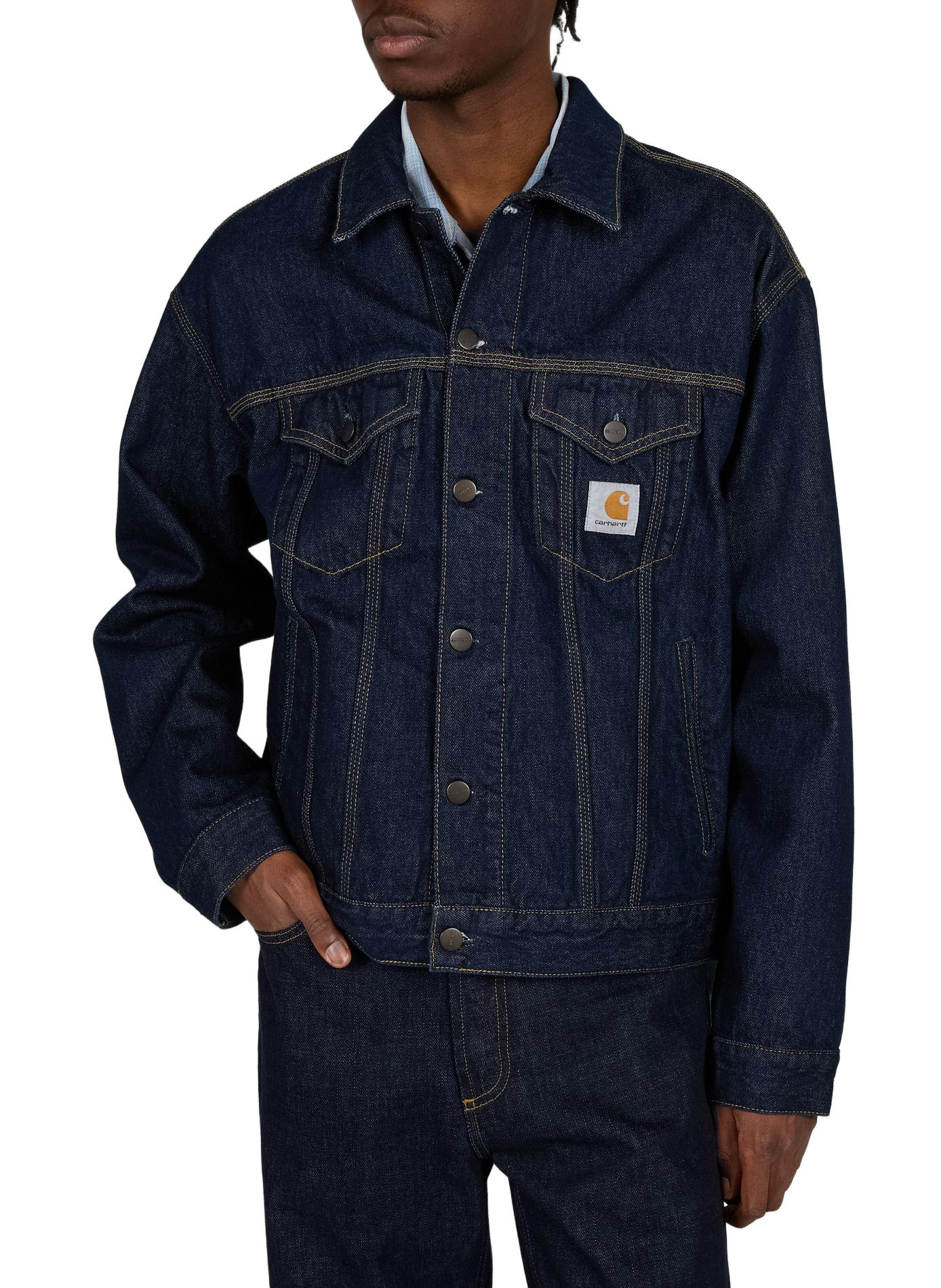 Helston Denimjacke aus Baumwolle CARHARTT WIP Blau
