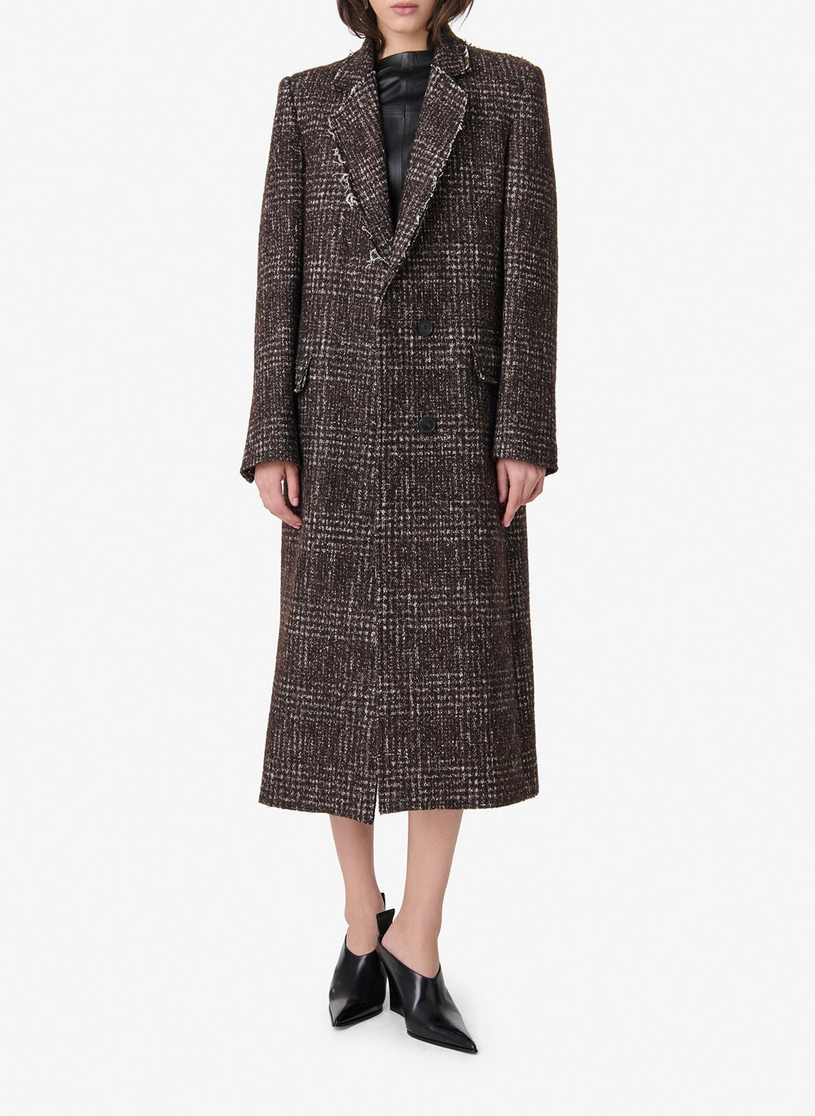 Manteau droit long imprimé iglia IRO Marron
