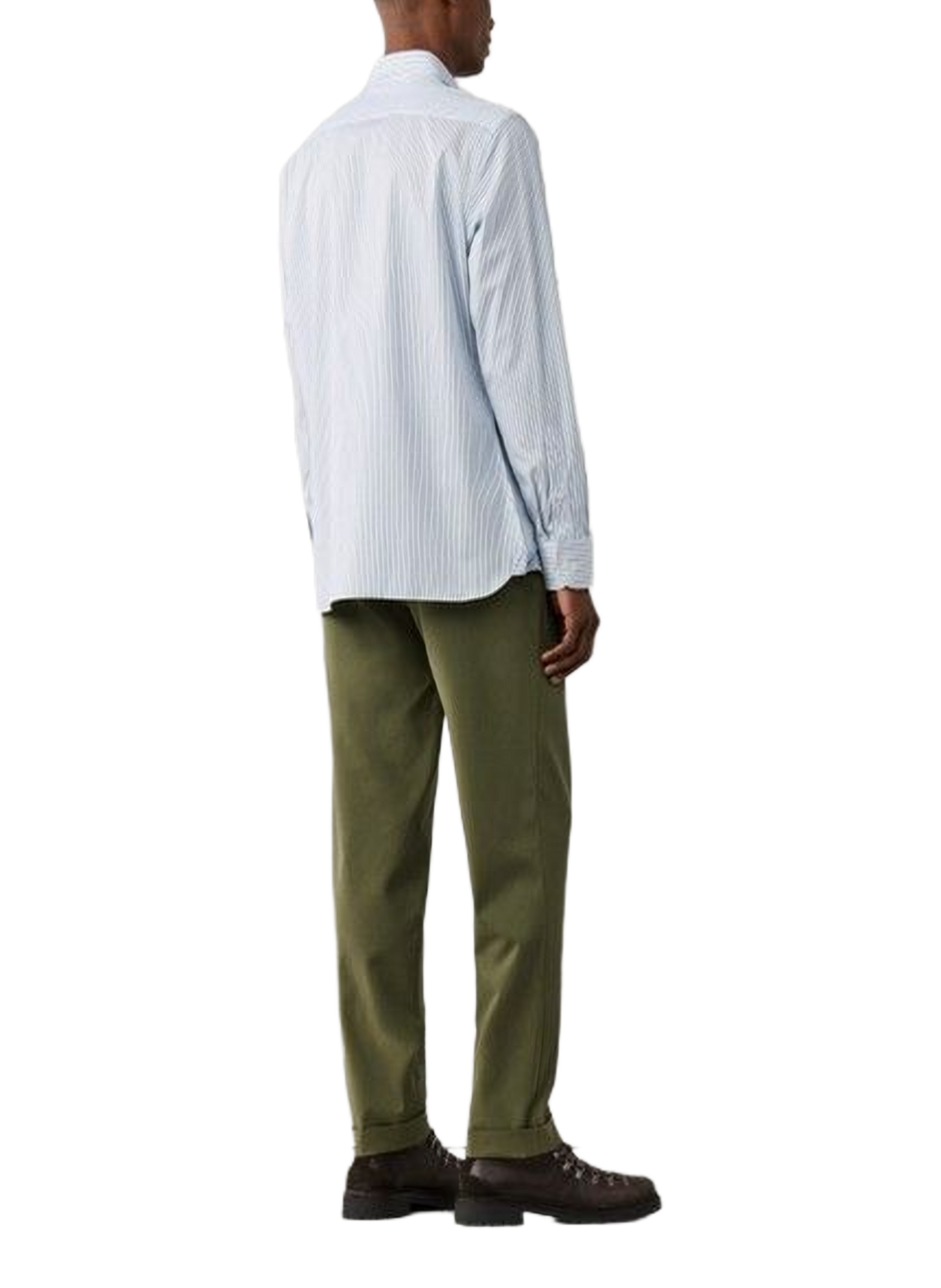 Gerade geschnittenes Hemd mit klassischem Streifenmuster aus Baumwolle HACKETT Khaki
