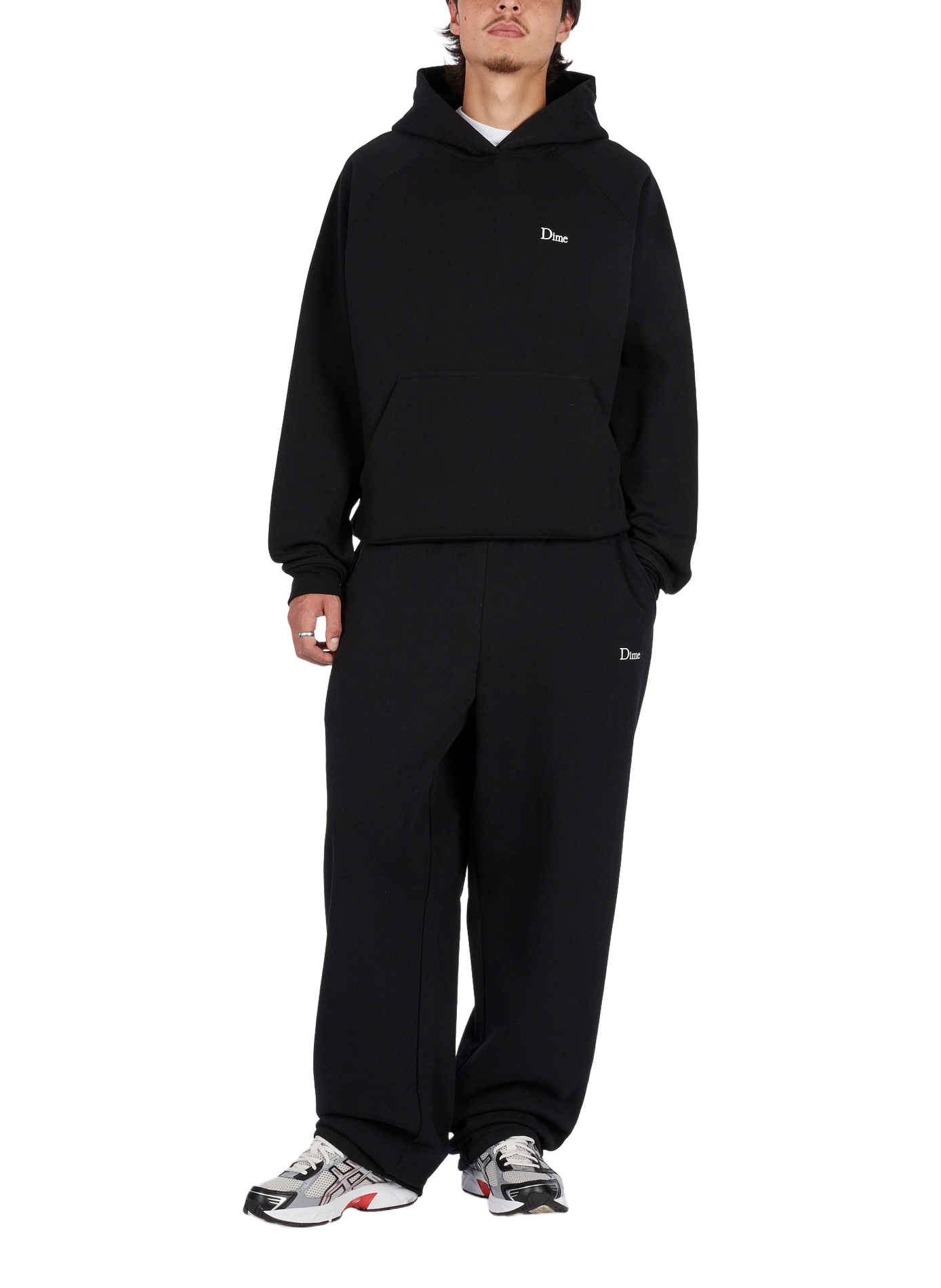 Wide-leg cotton joggers DIME Black